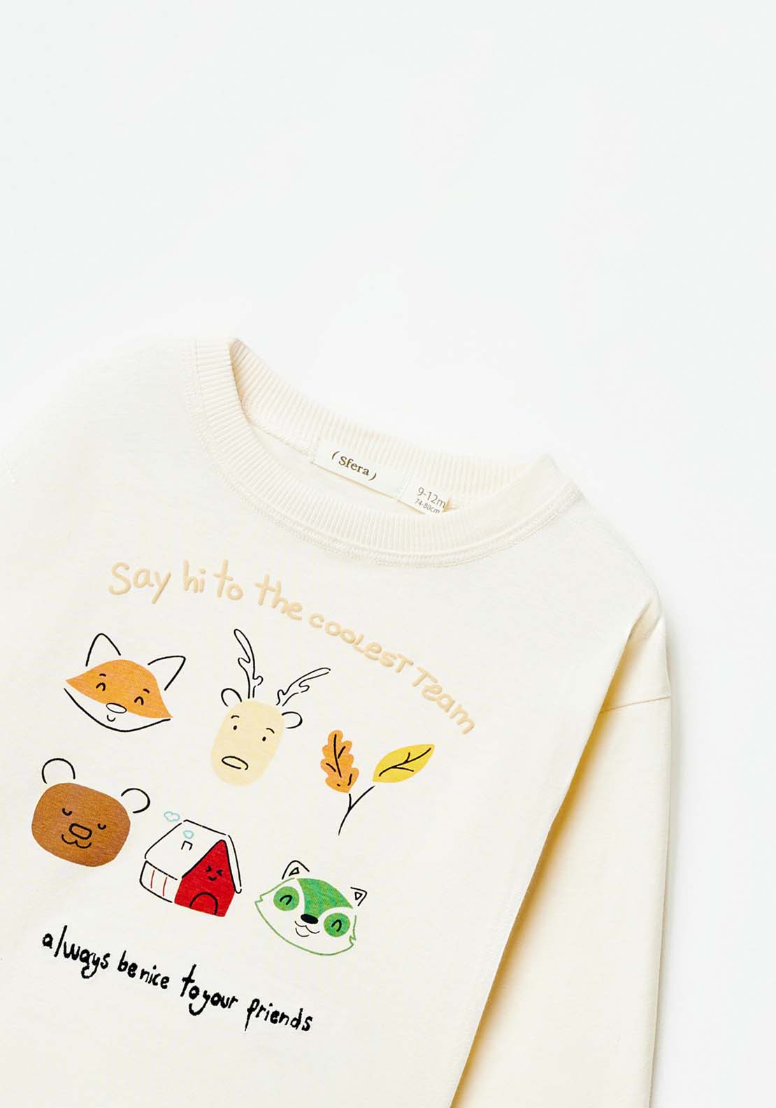 Sfera Long Sleeve Animal Tshirt - White 3 Shaws Department Stores