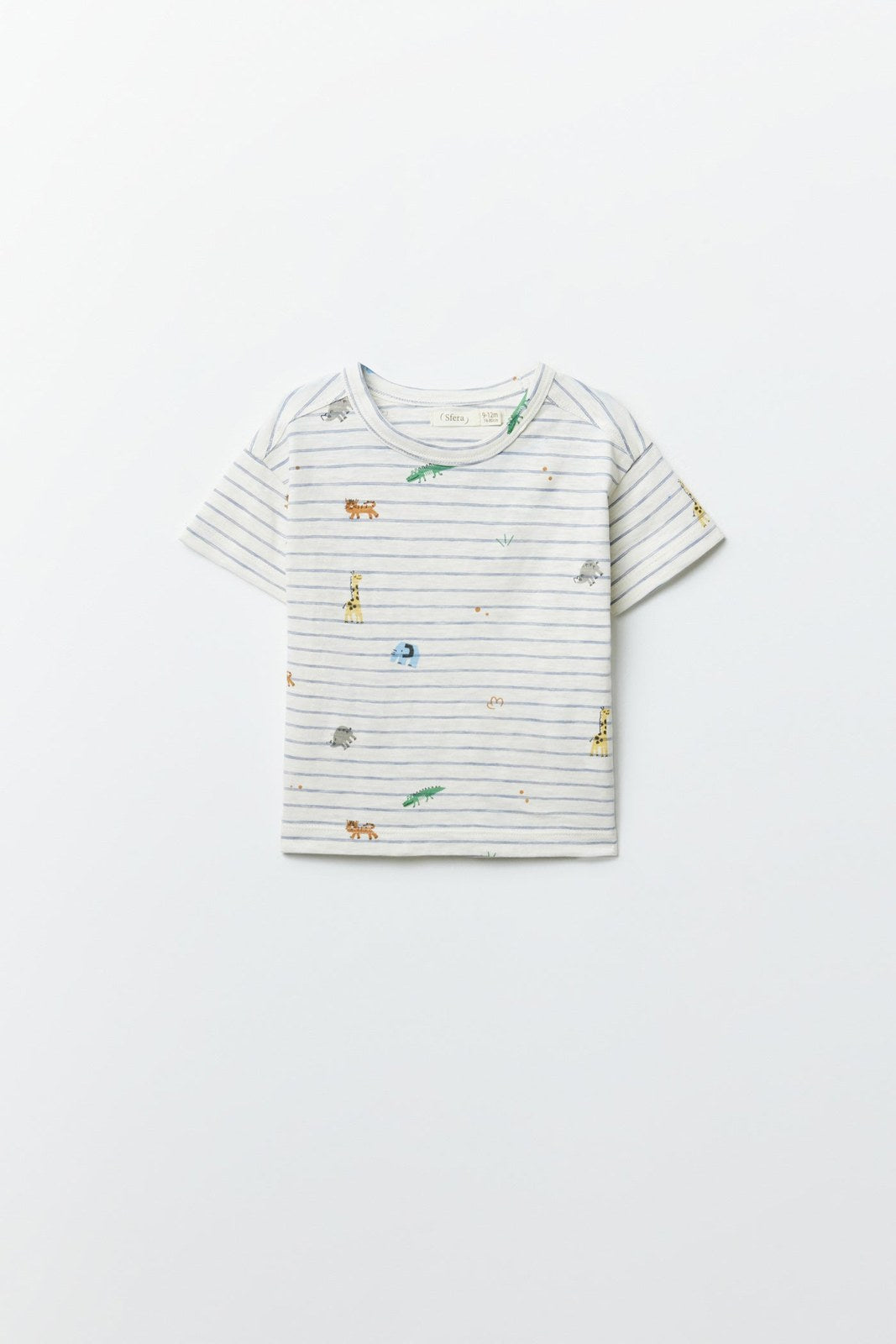 Sfera Striped T-shirt - Ecru 3 Shaws Department Stores
