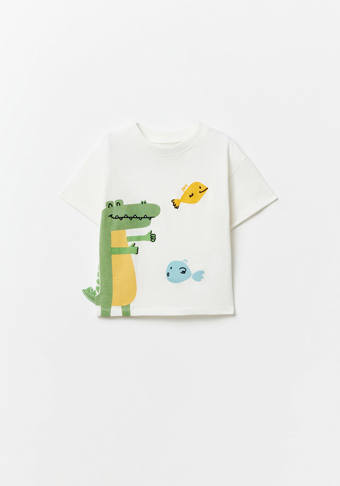 Sfera Crocodile and fish T-shirt - White 1 Shaws Department Stores