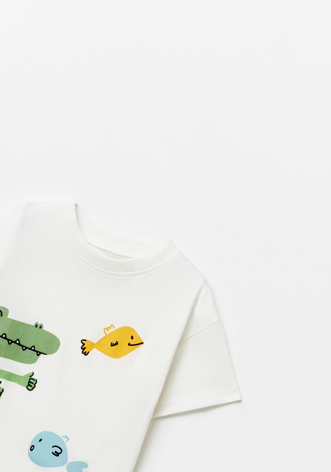 Sfera Crocodile and fish T-shirt - White 3 Shaws Department Stores