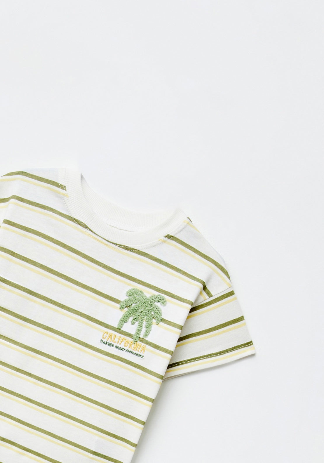 Sfera Stripes palm tree T-shirt - White 3 Shaws Department Stores