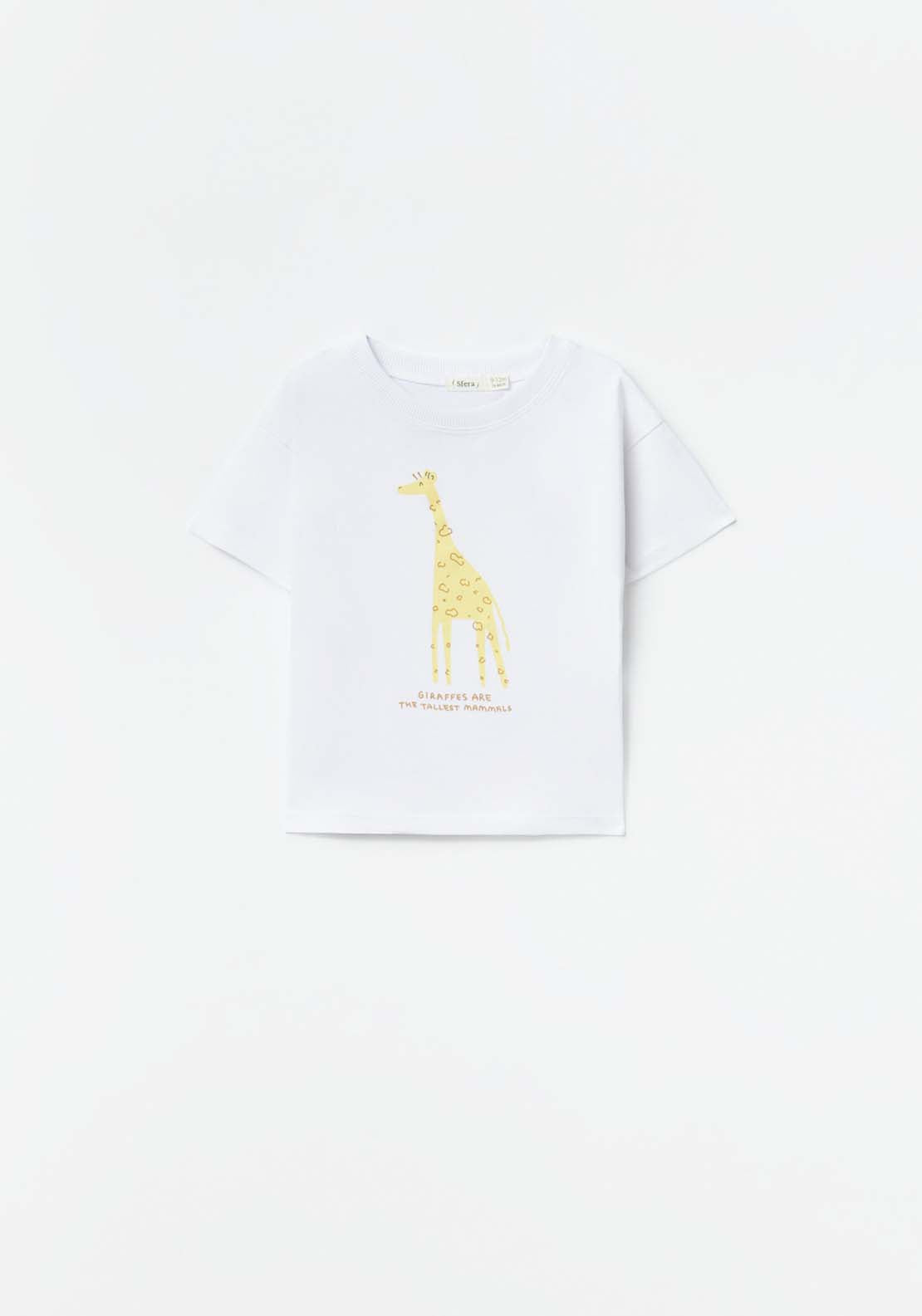 Giraffe Print T-Shirt - White