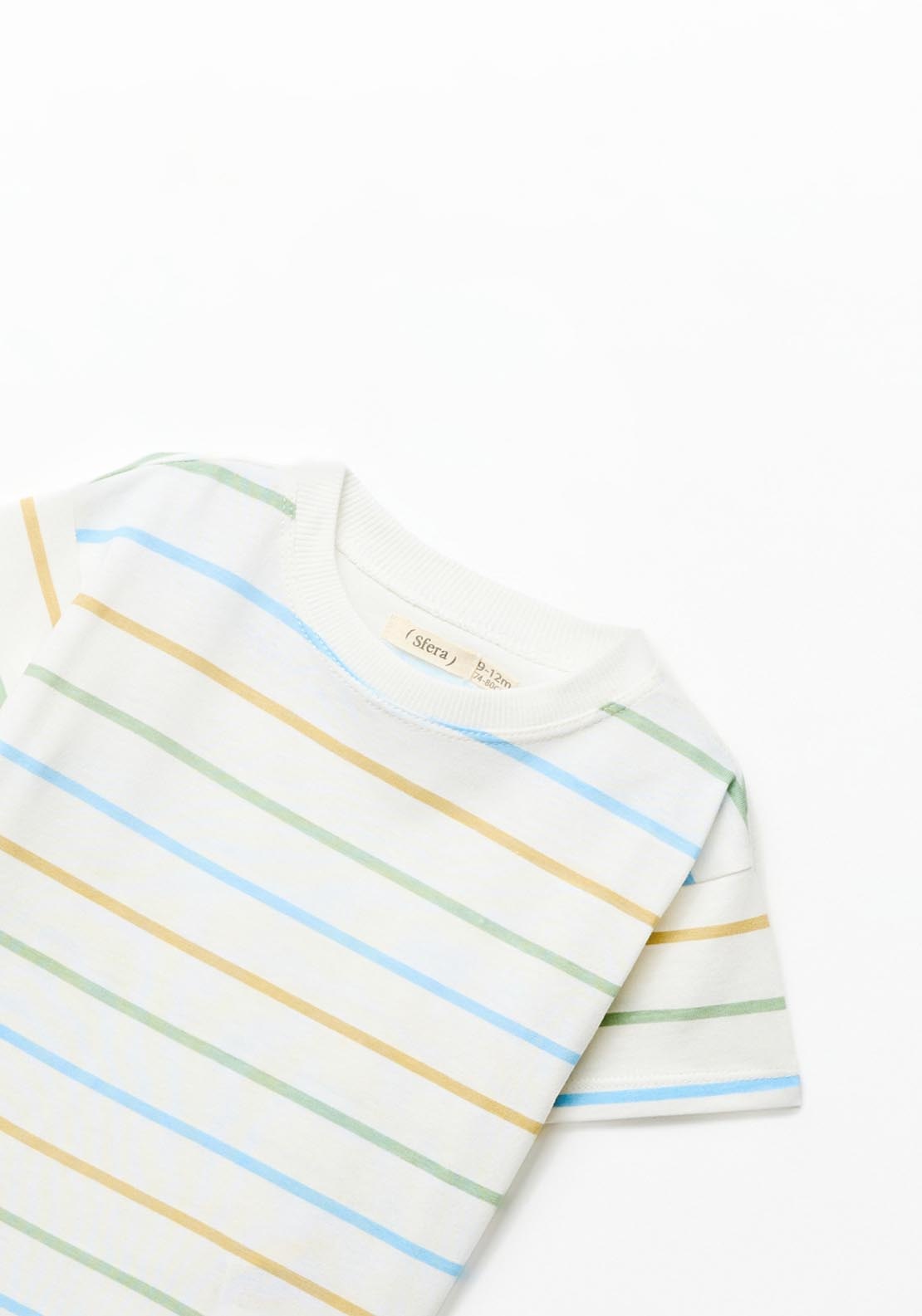 Sfera Striped T-shirt - Green 1 Shaws Department Stores