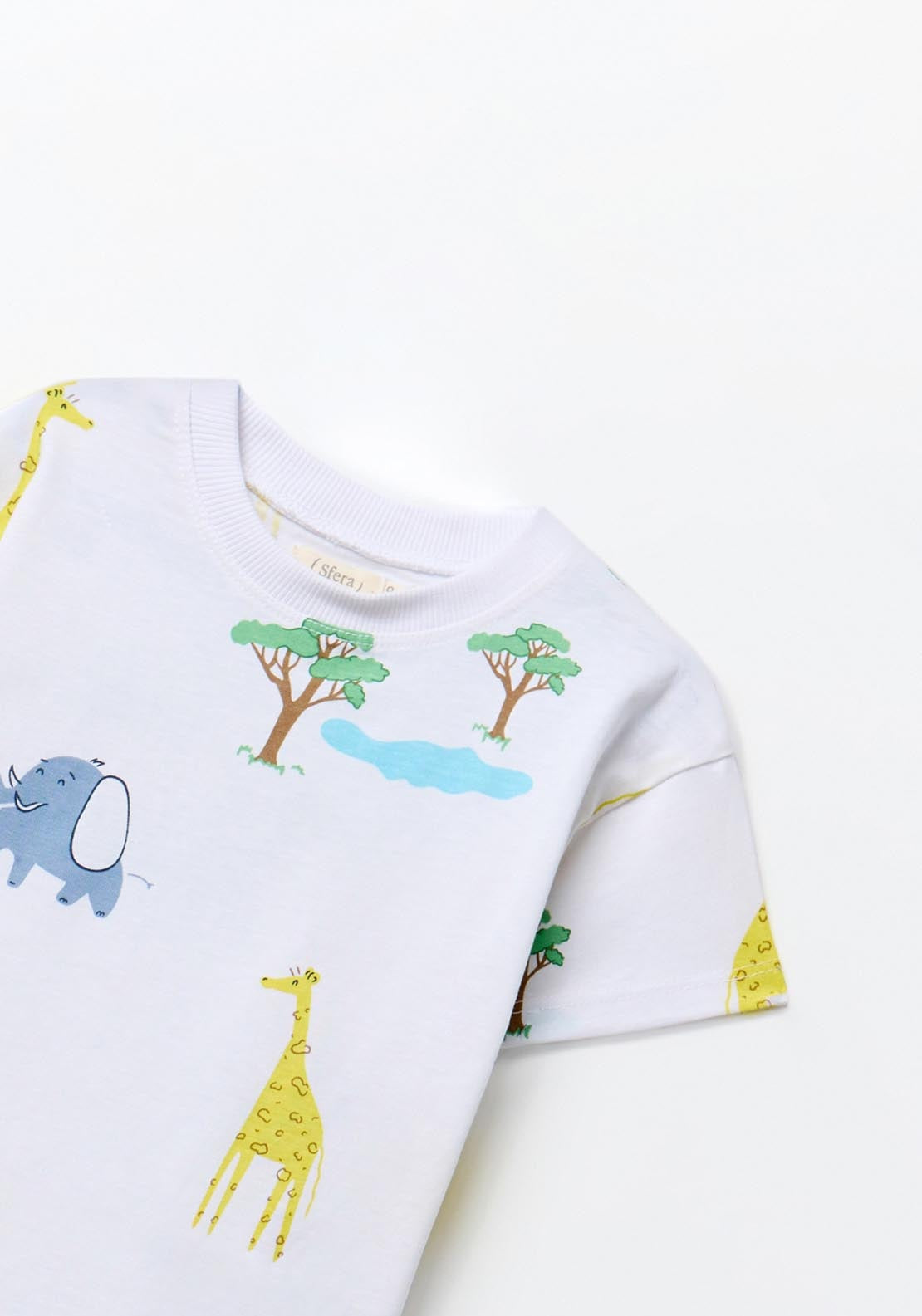Sfera Giraffe Print T-Shirt - White 1 Shaws Department Stores
