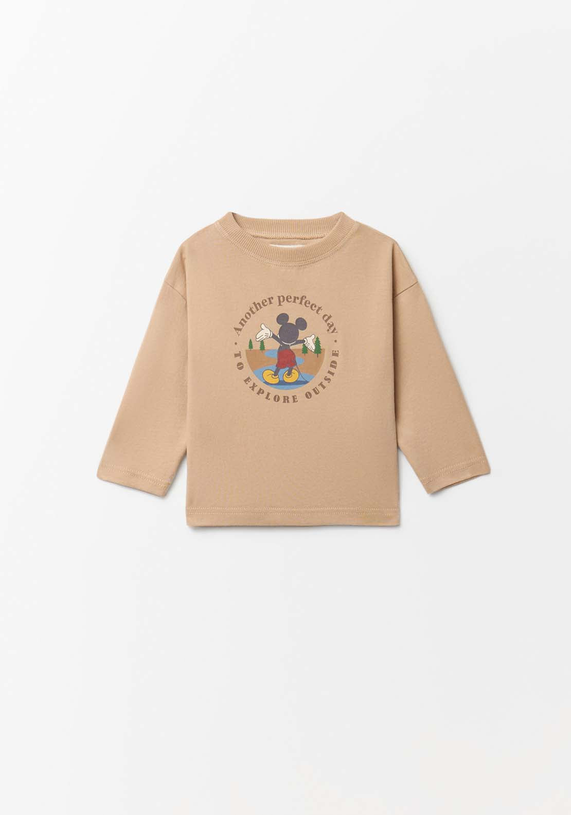 Mickey Mouse Long Sleeve T-Shirt - Toasty Beige