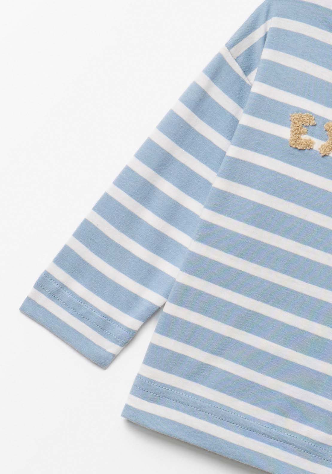 Stripes Patch Long Sleeve T-Shirt - Blue