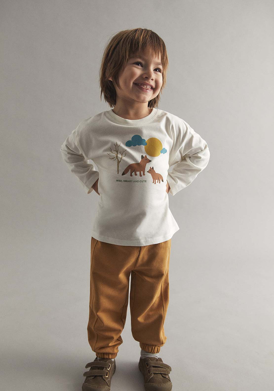 Front Print Long Sleeve T-Shirt - White