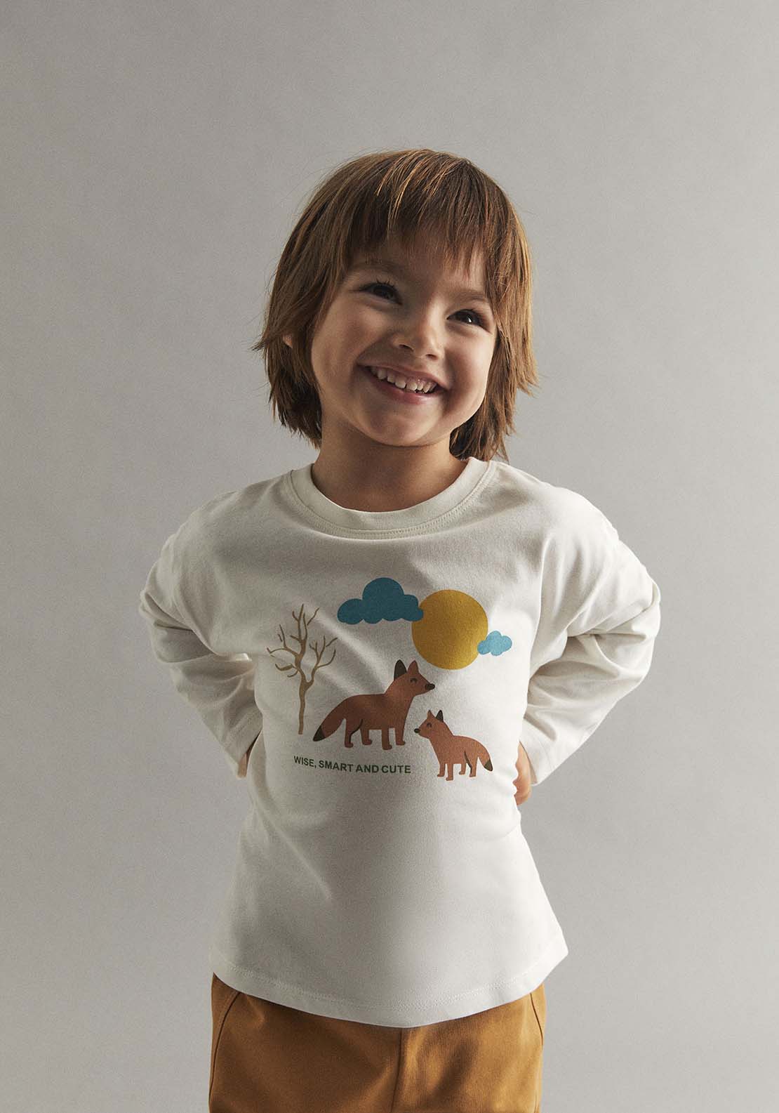 Front Print Long Sleeve T-Shirt - White