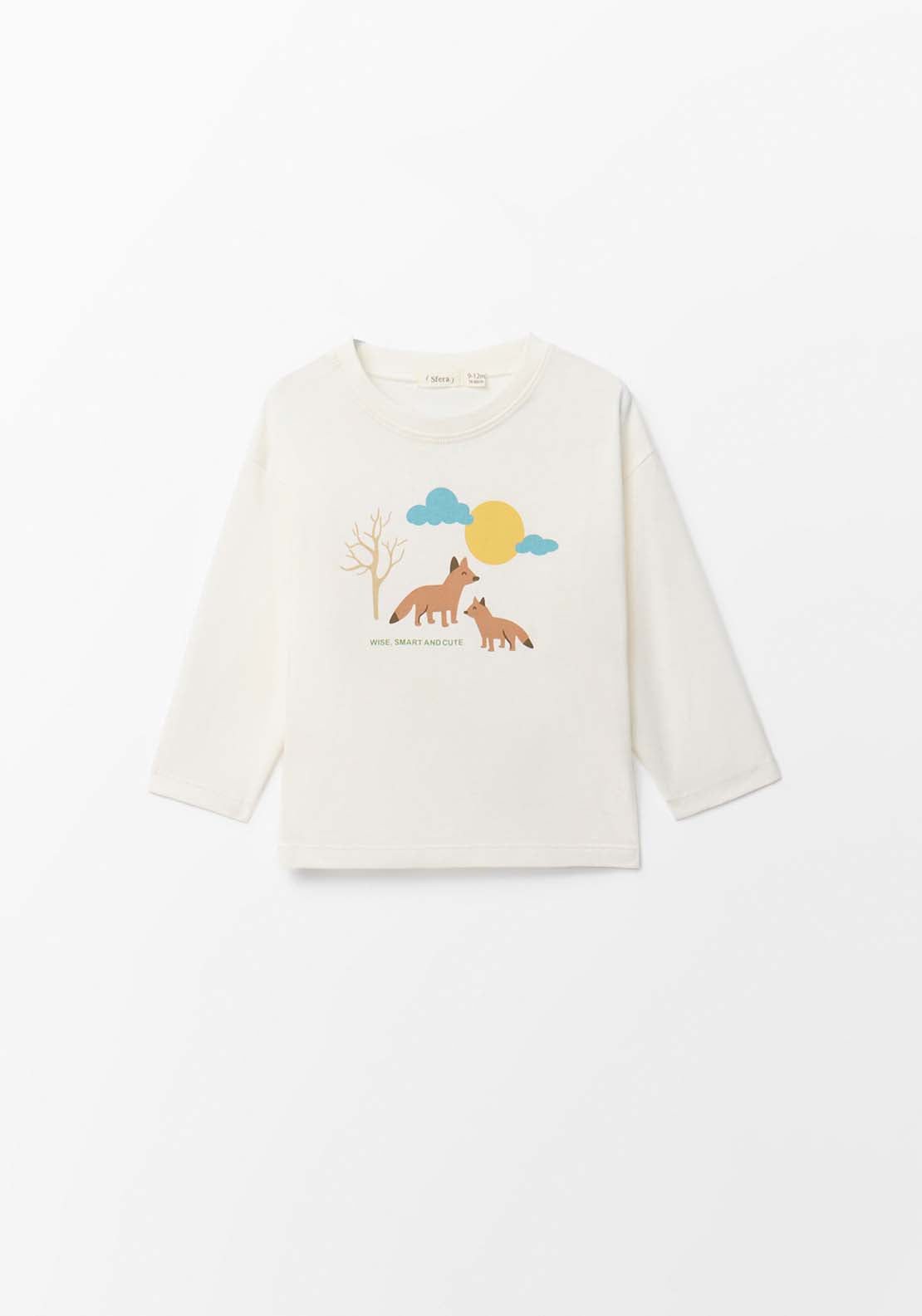 Front Print Long Sleeve T-Shirt - White