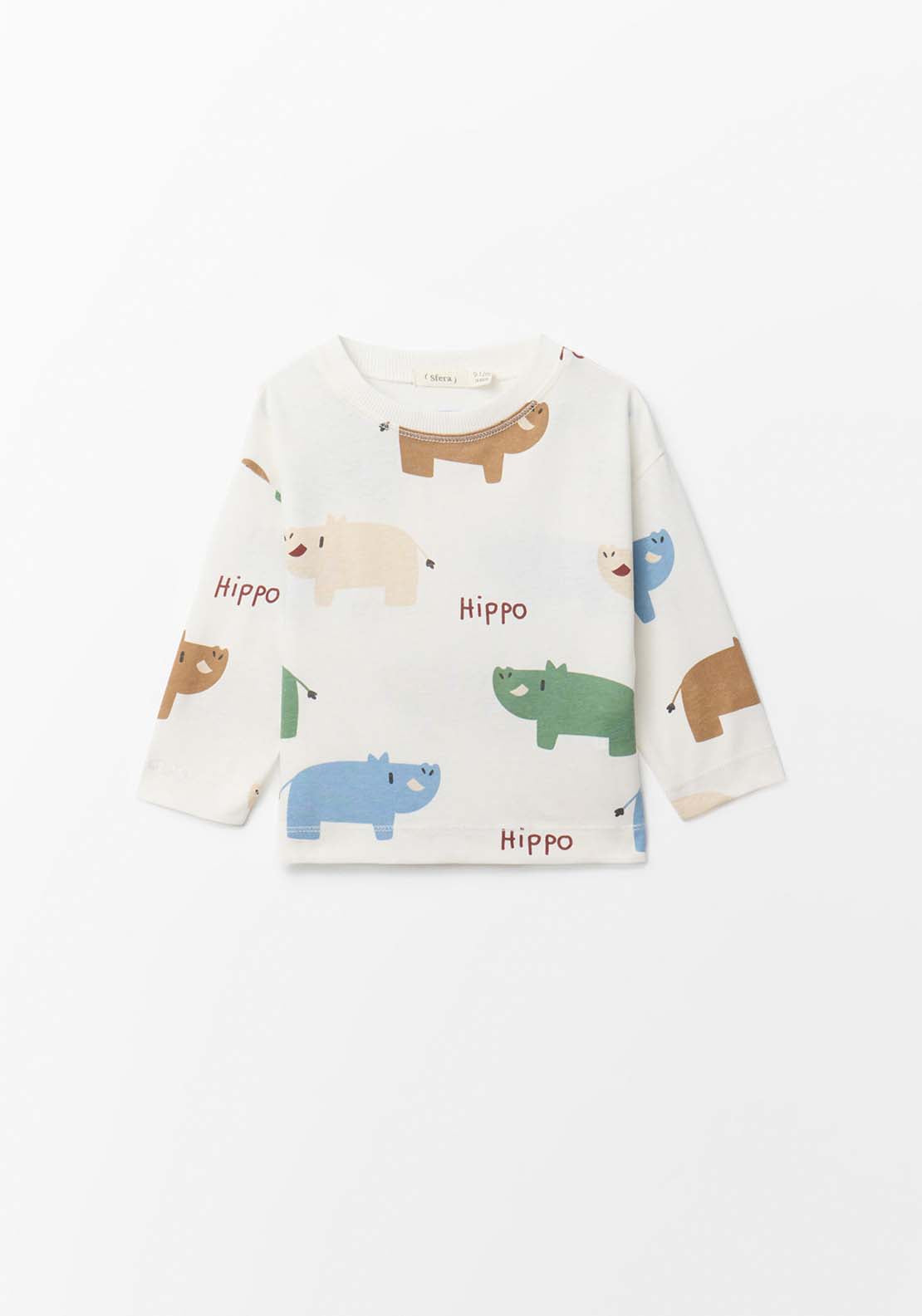 Hippo Long Sleeve T-Shirt - White