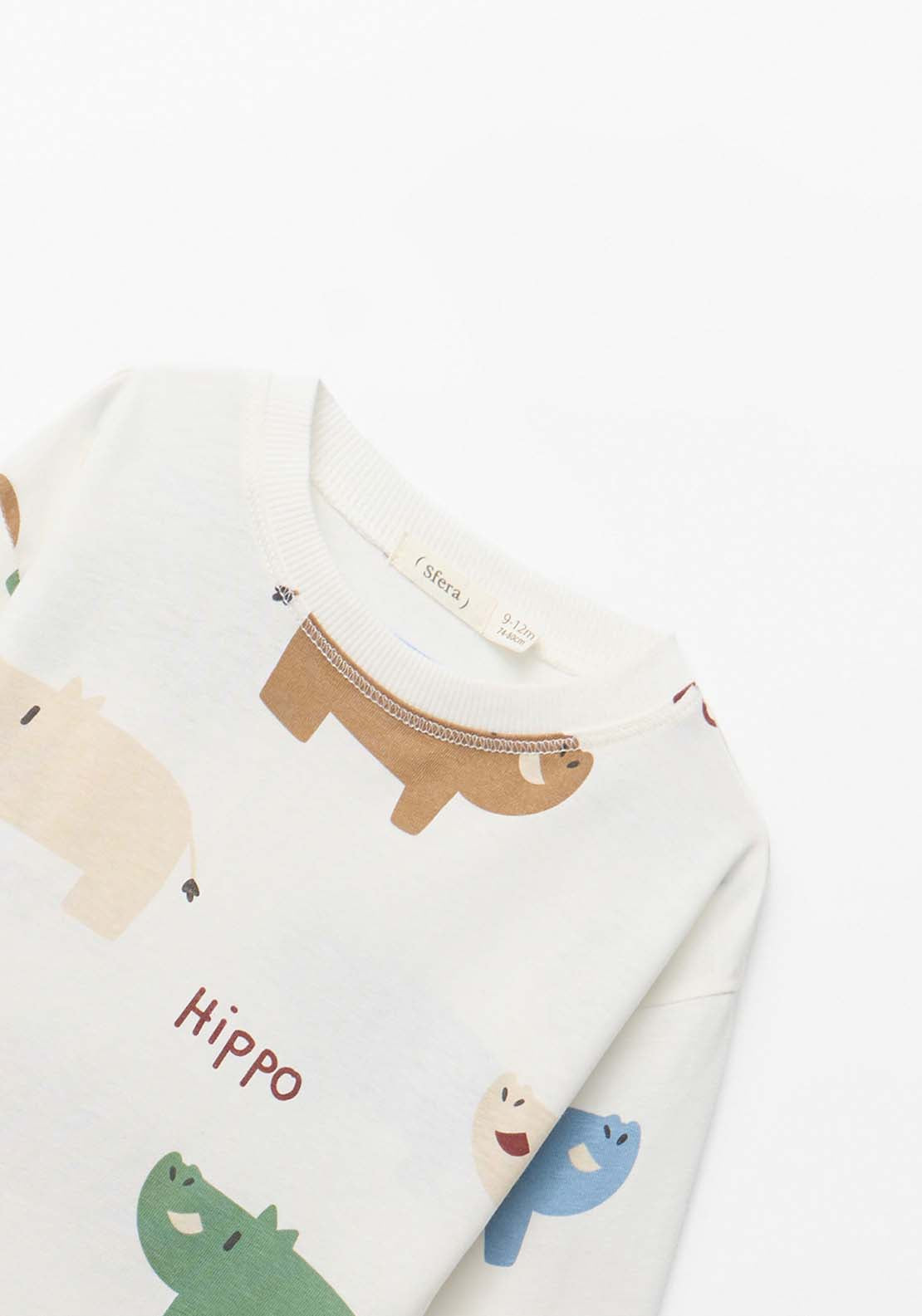 Hippo Long Sleeve T-Shirt - White