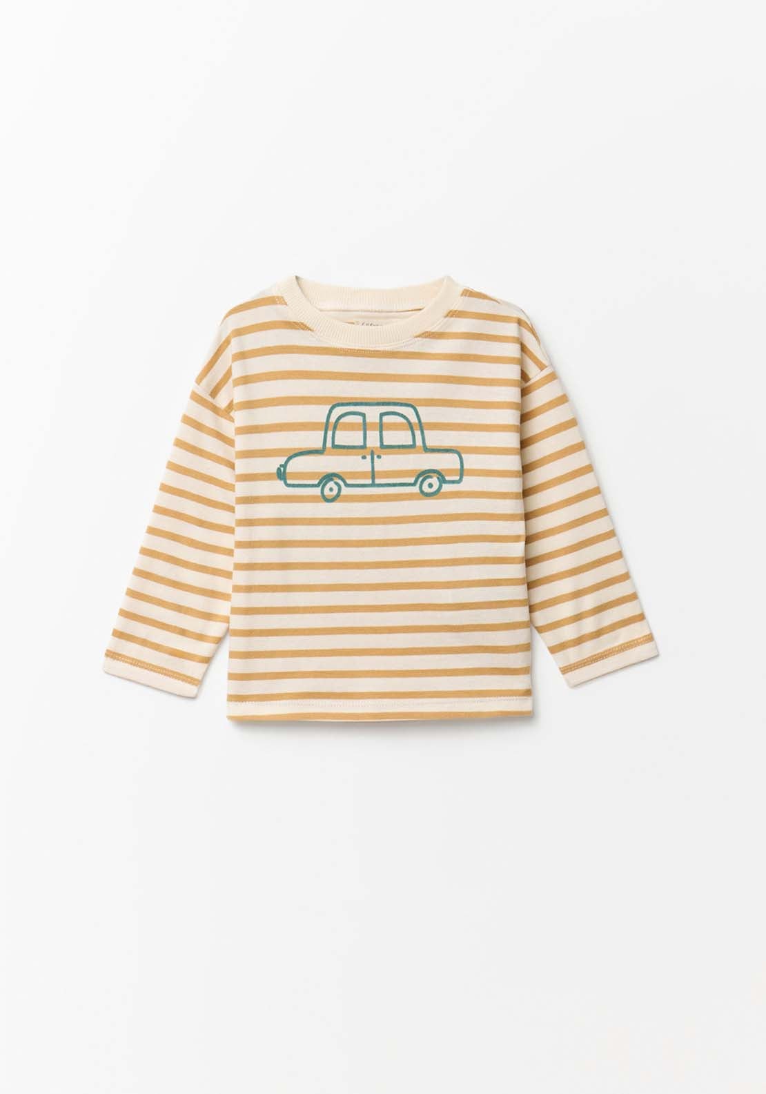 Car Striped T-Shirt - Dark Yellow