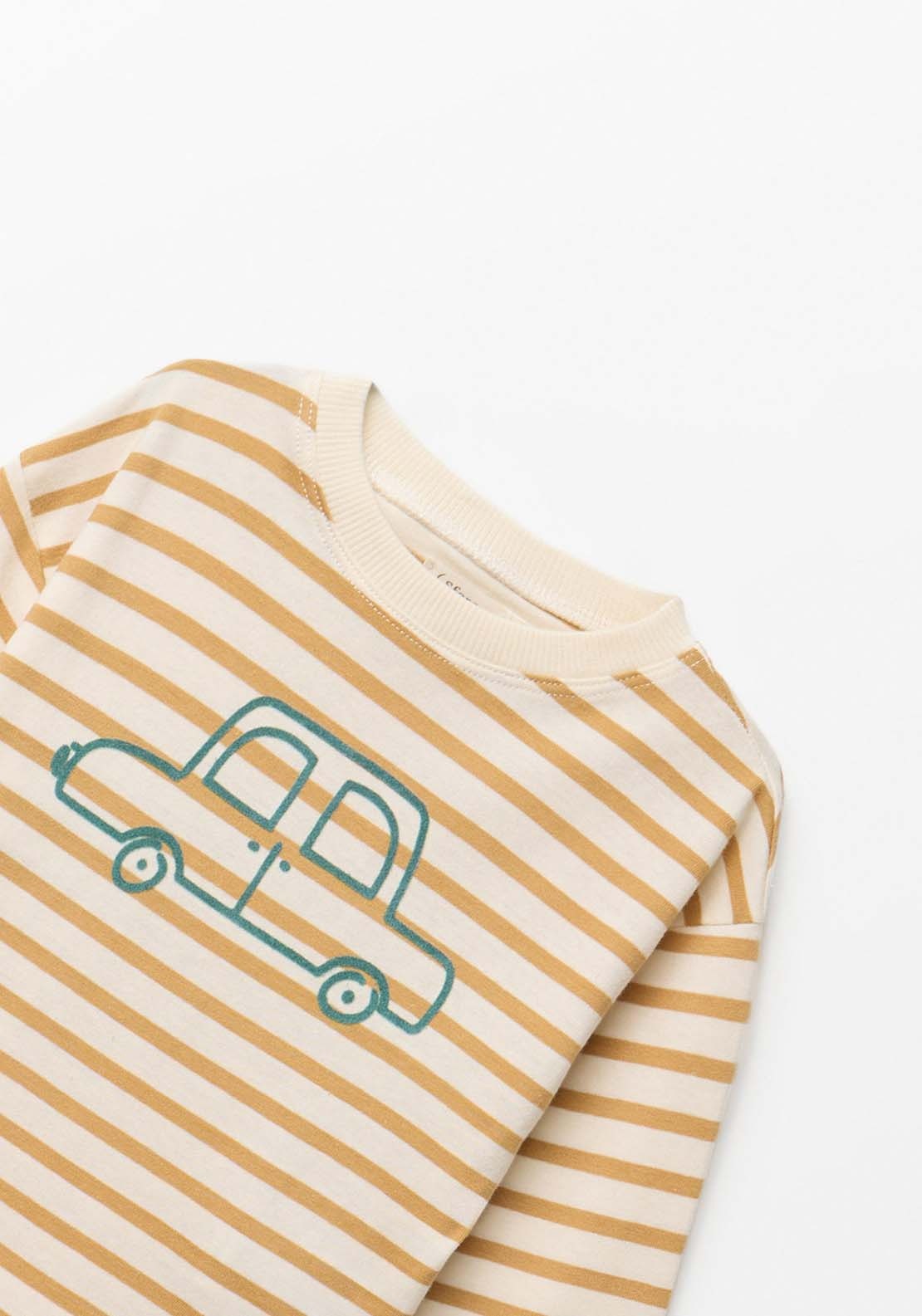 Car Striped T-Shirt - Dark Yellow