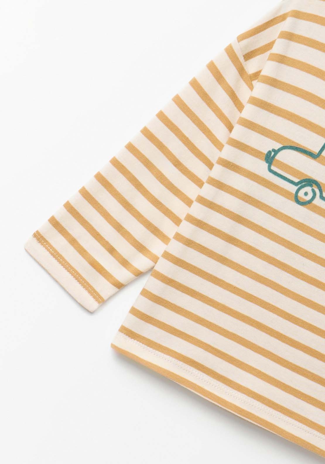 Car Striped T-Shirt - Dark Yellow