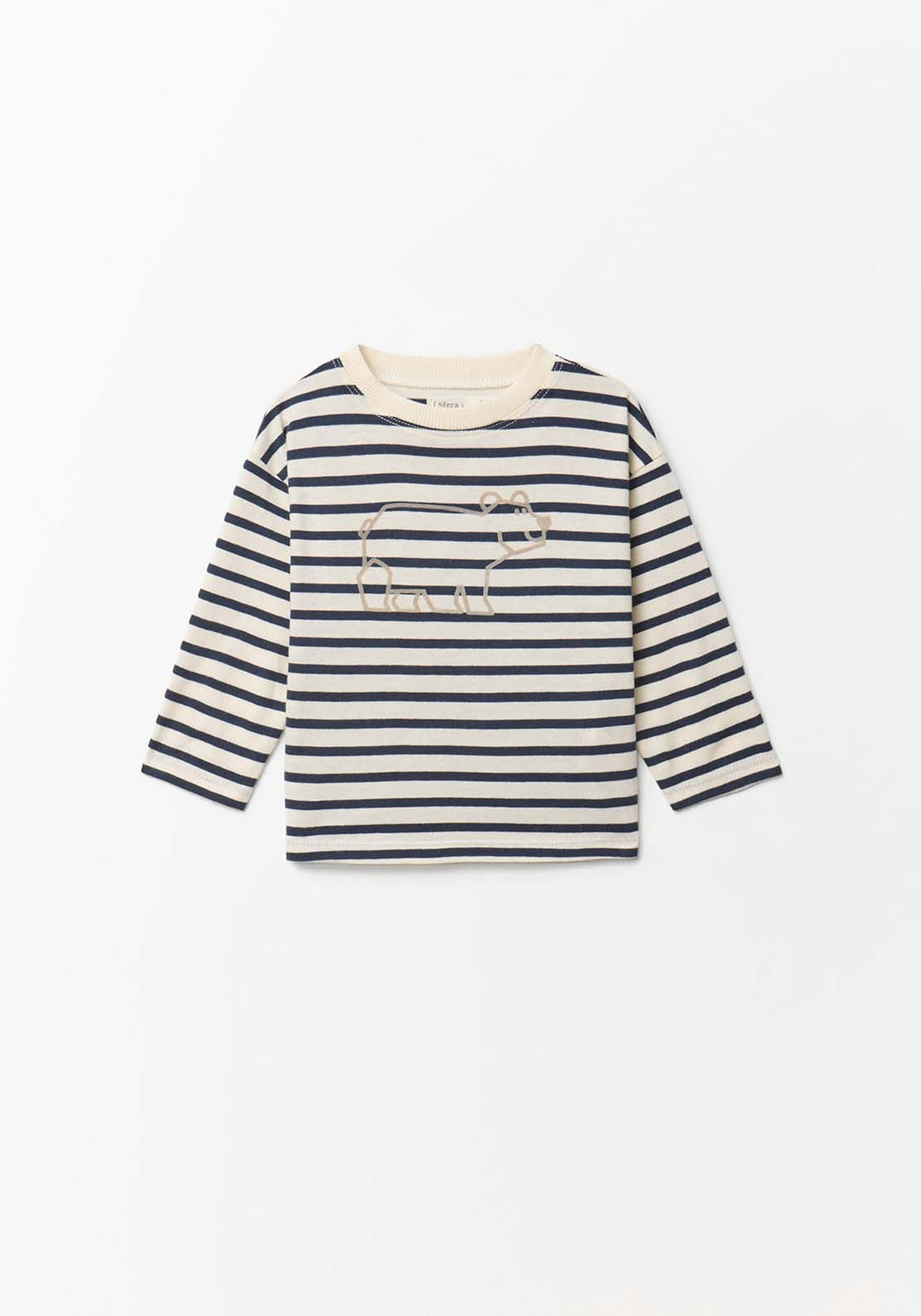 Bear Striped T-Shirt - Blue
