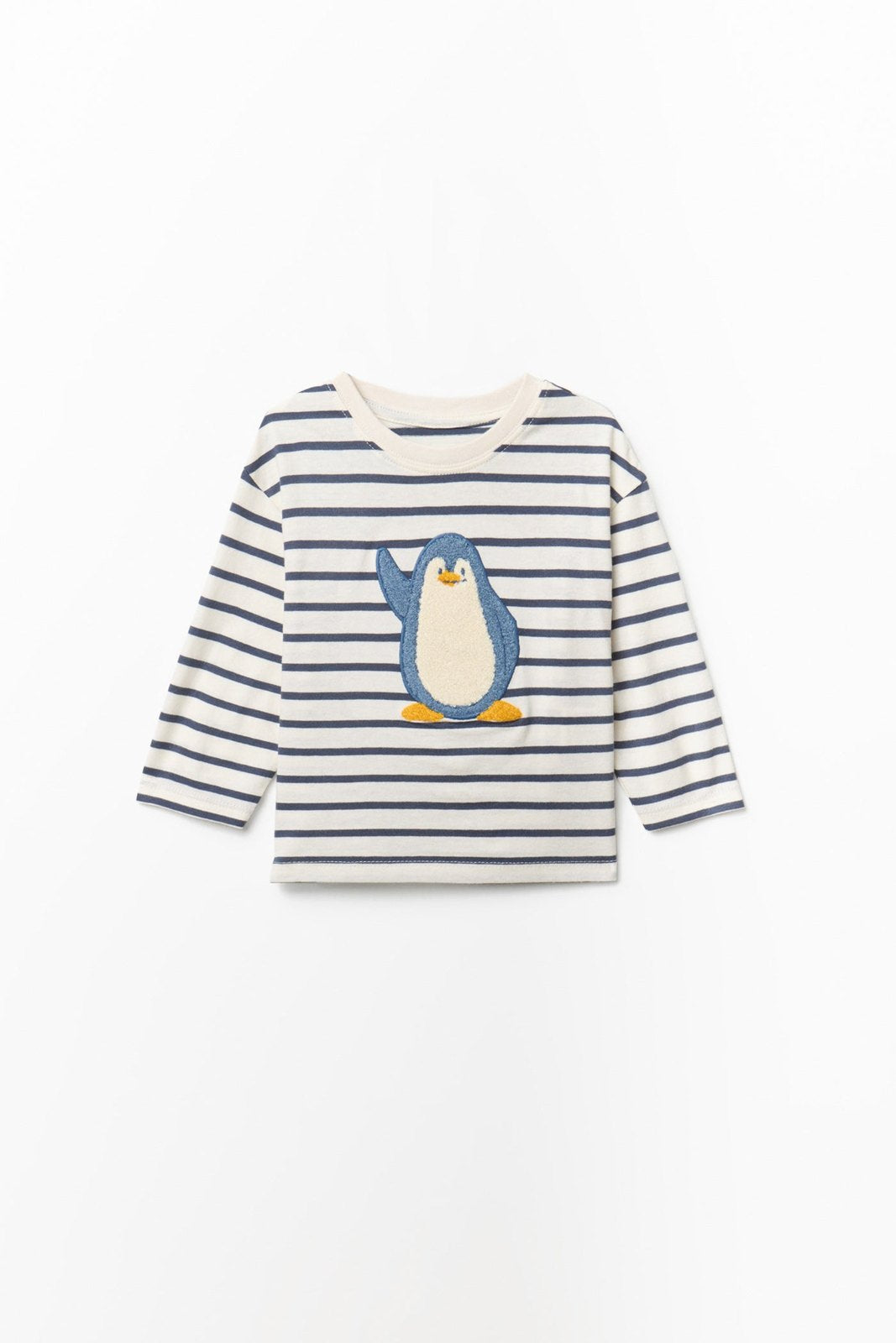 Penguin Striped Long Sleeved T-Shirt - Blue
