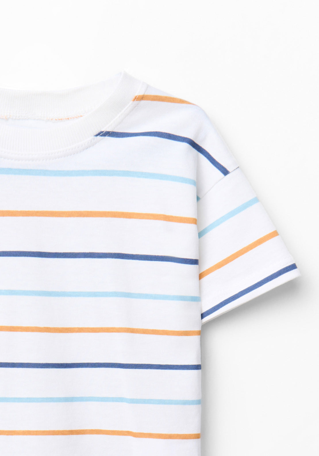 Tricolour Striped T-Shirt - Orange