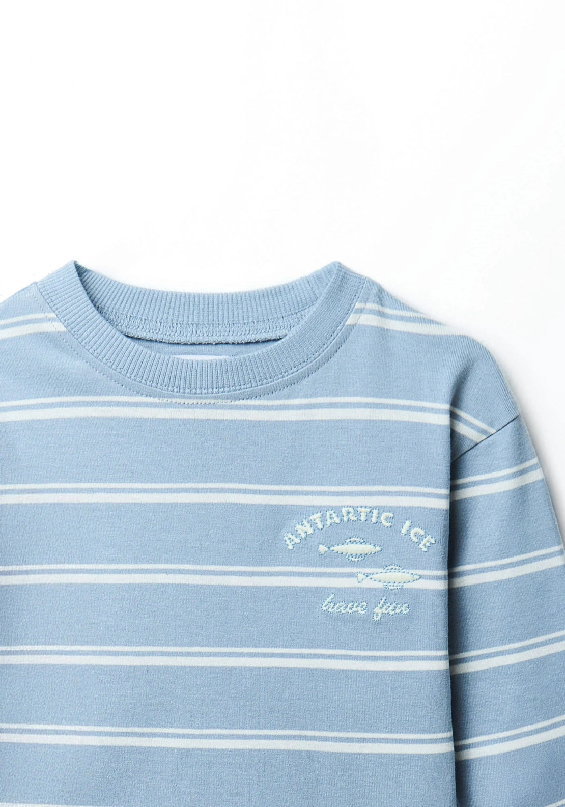 Striped Crew Neck T-Shirt - Blue