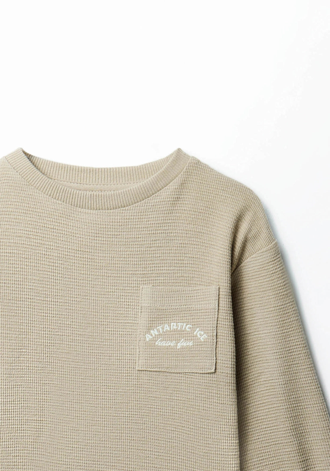 Textured Long Sleeve T-Shirt - Toasty Beige