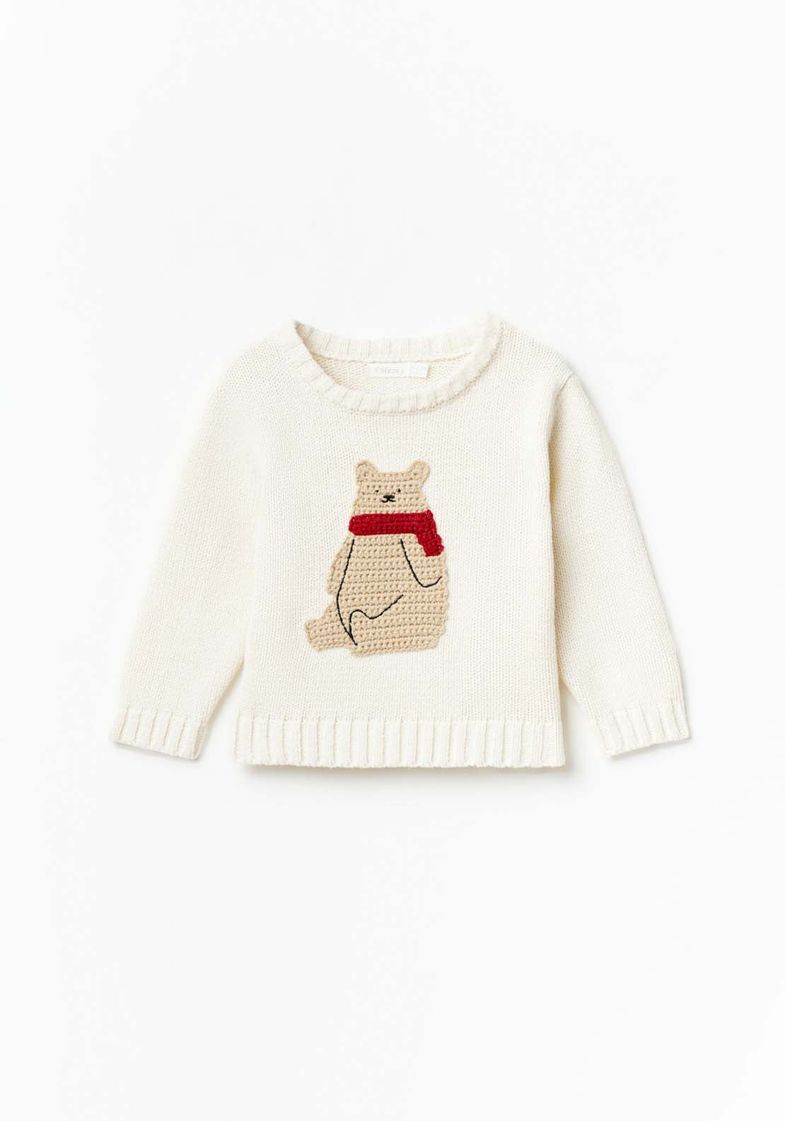 Sfera Long Sleeve Bear Sweatshirt - White 2 Shaws Department Stores