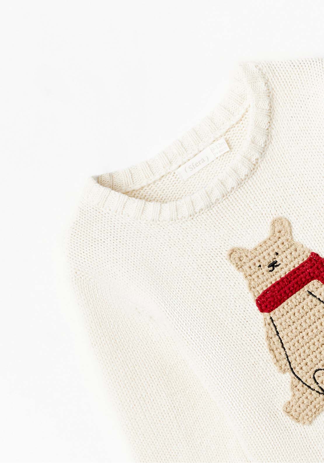 Sfera Long Sleeve Bear Sweatshirt - White 4 Shaws Department Stores
