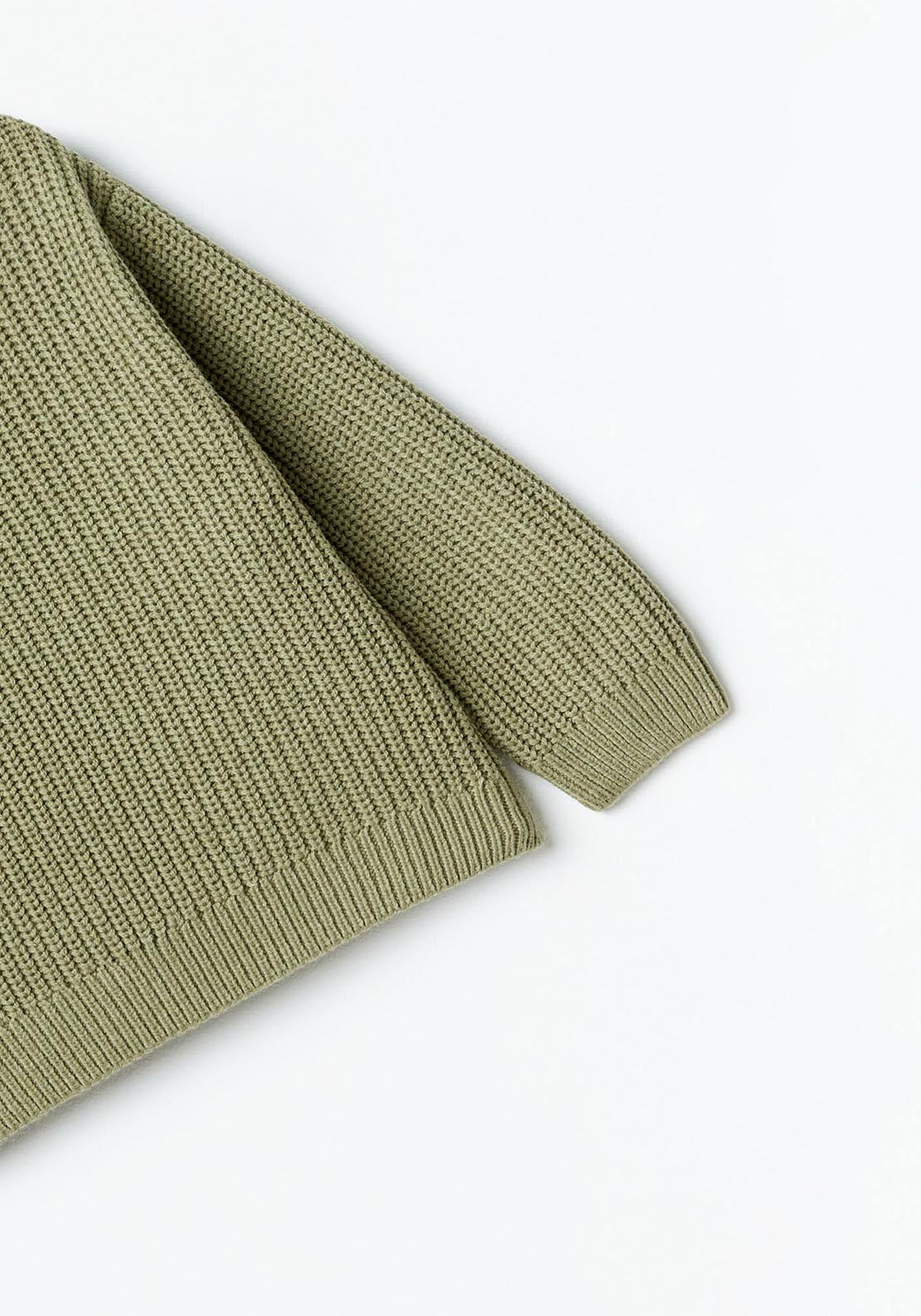 Sfera Basic ribbed sweater - Green 2 Shaws Department Stores
