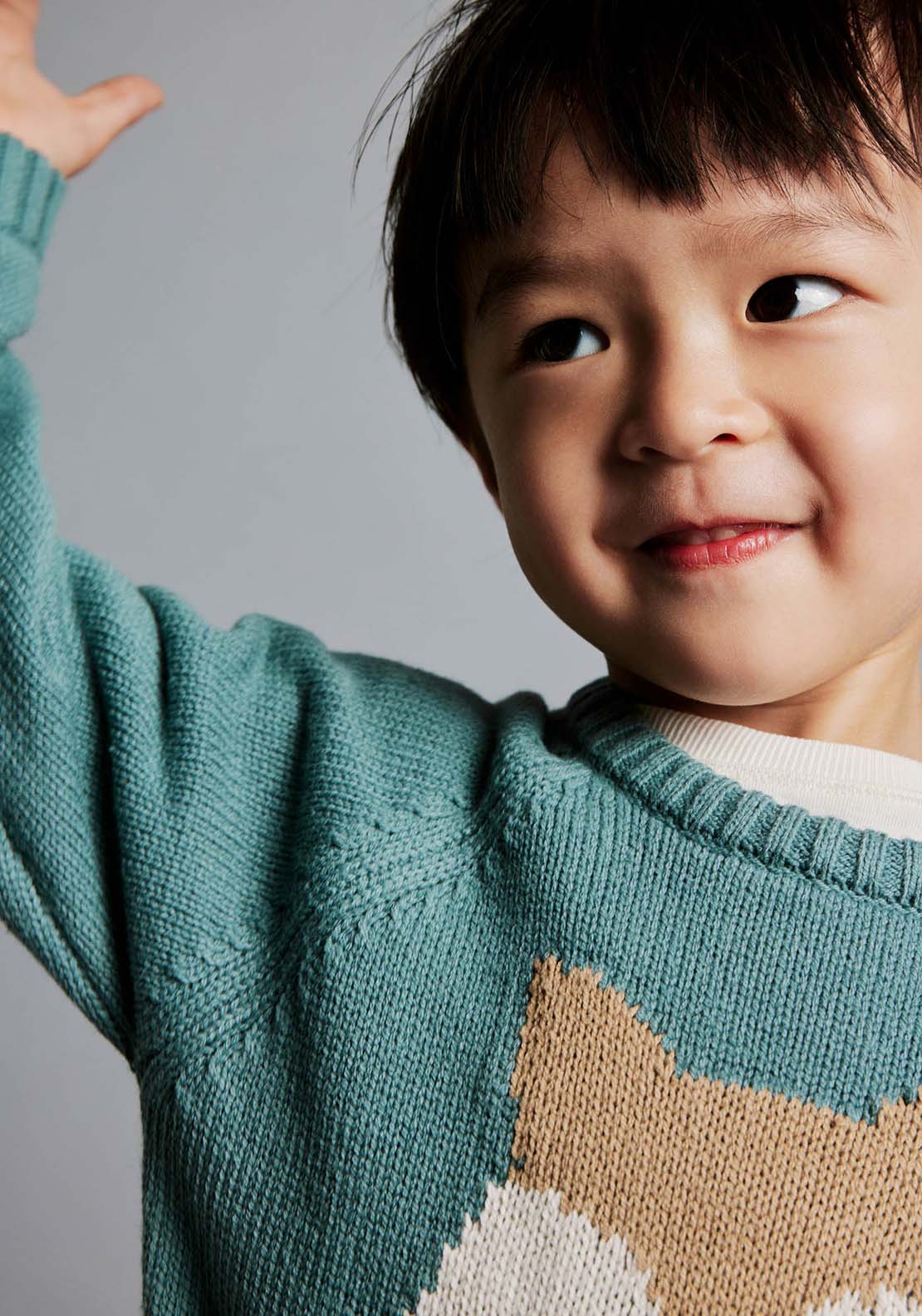 Sfera Long Sleeve Fox Jumper - Green 3 Shaws Department Stores