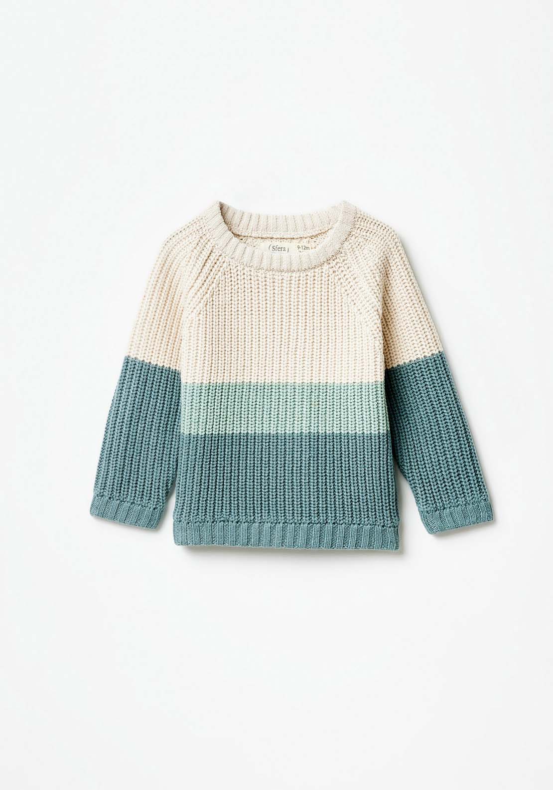 Sfera Long Sleeve Plain Knitted Sweatshirt - White 3 Shaws Department Stores
