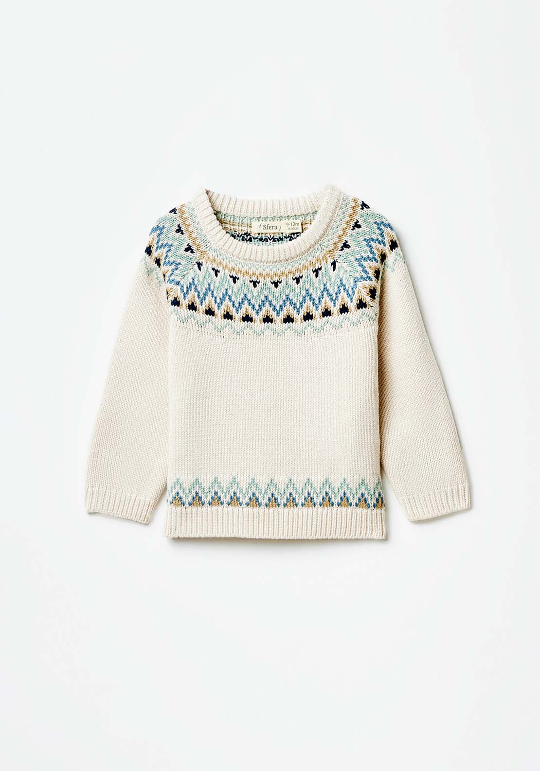 Sfera Long Sleeve Knit Jumper - White 1 Shaws Department Stores