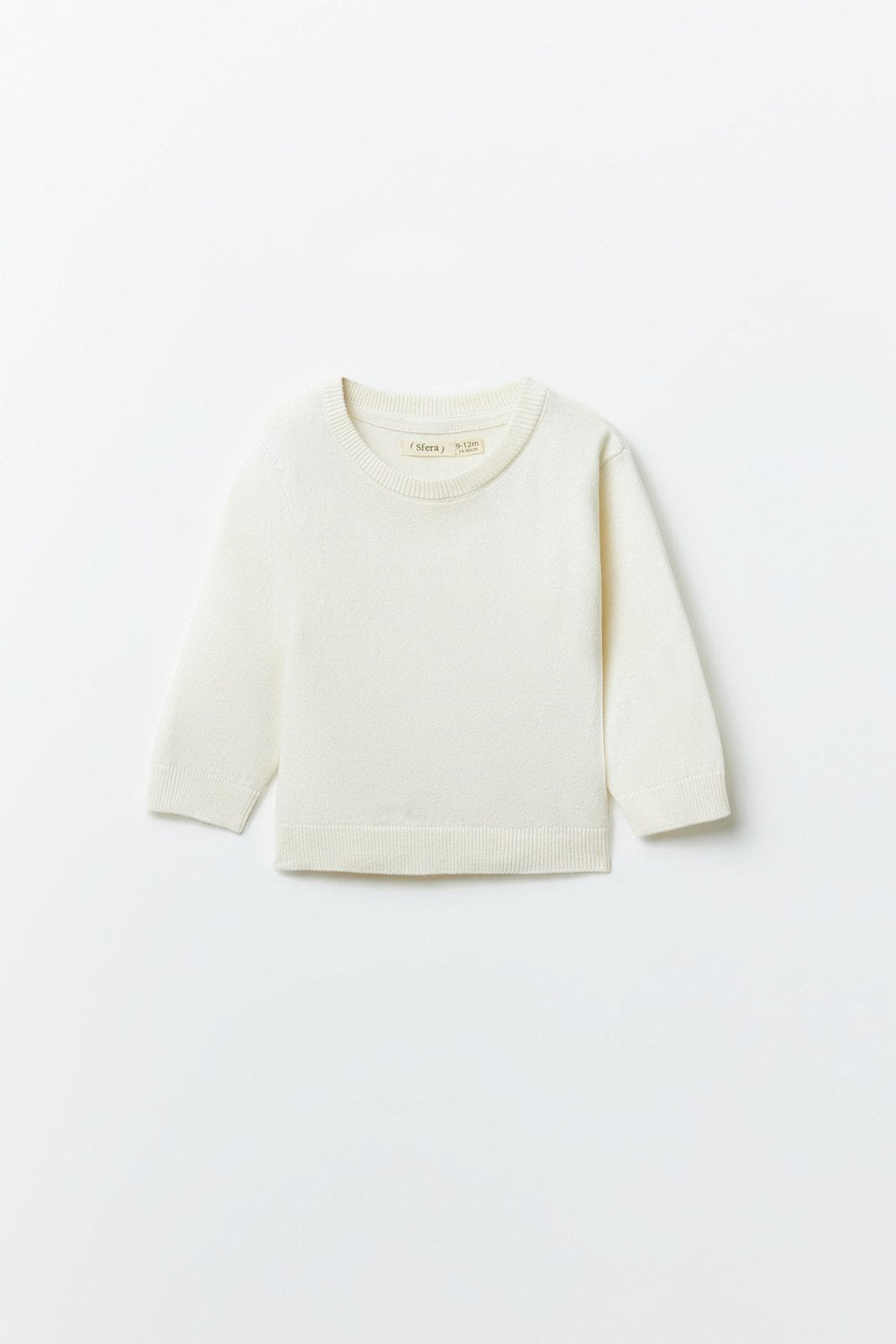 Sfera Plain basic sweater - Ecru 3 Shaws Department Stores