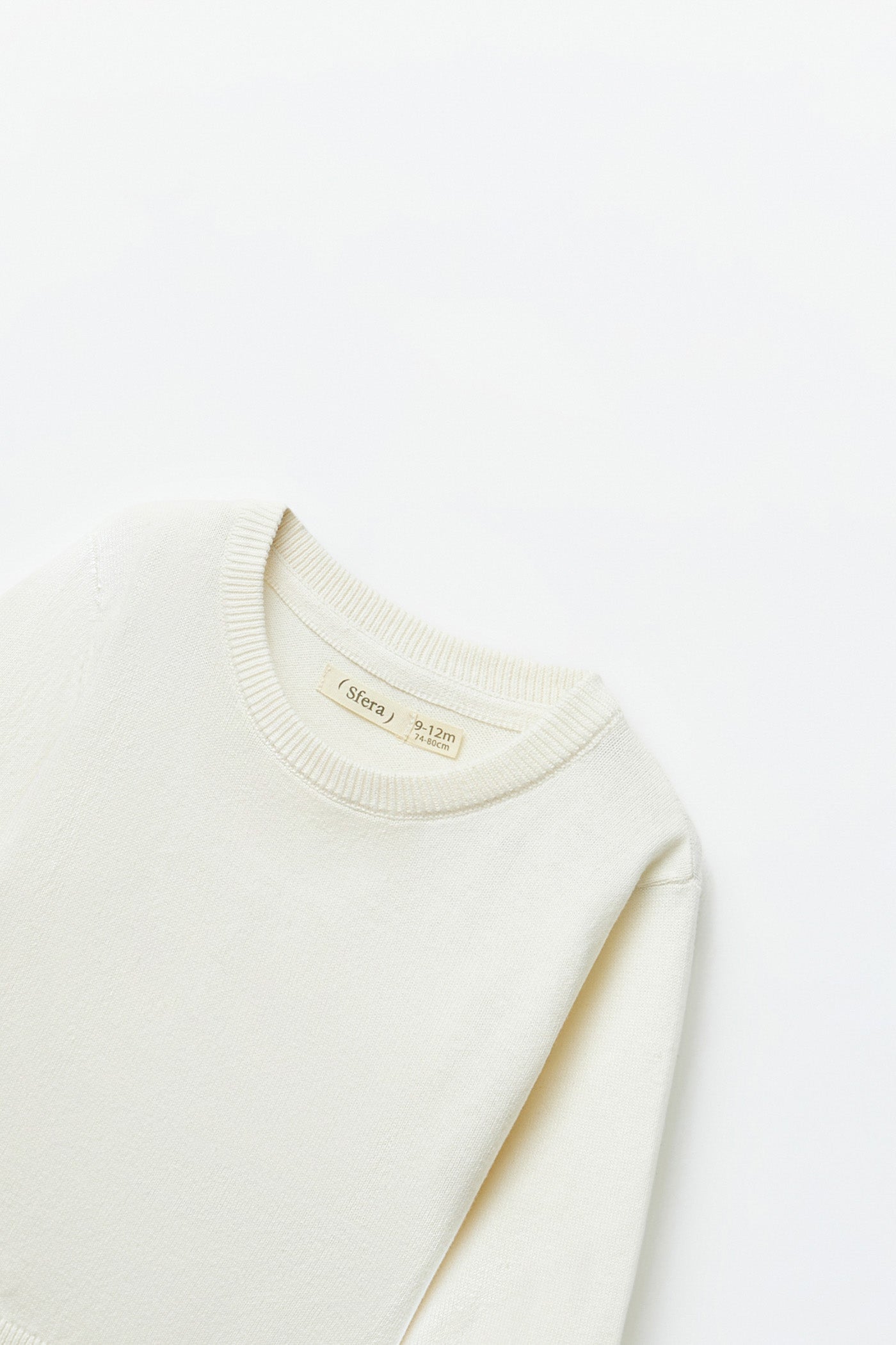 Sfera Plain basic sweater - Ecru 5 Shaws Department Stores