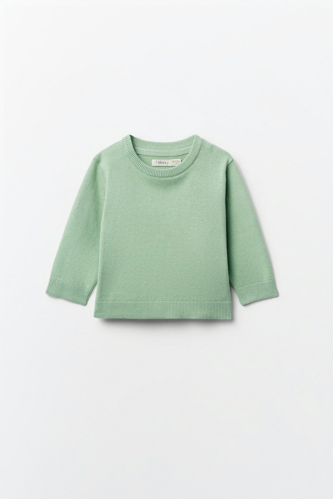Sfera Plain basic sweater - Green 1 Shaws Department Stores