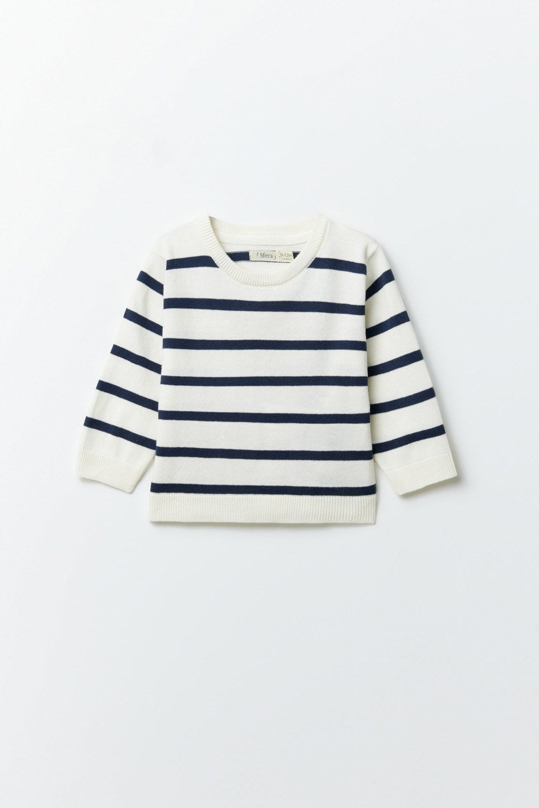 Sfera Stripes basic sweater - Navy 1 Shaws Department Stores