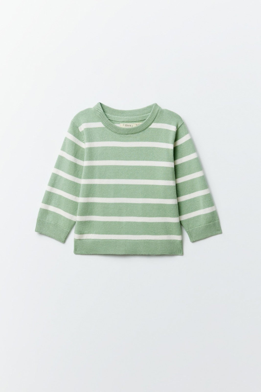 Sfera Stripes basic sweater - Green 1 Shaws Department Stores
