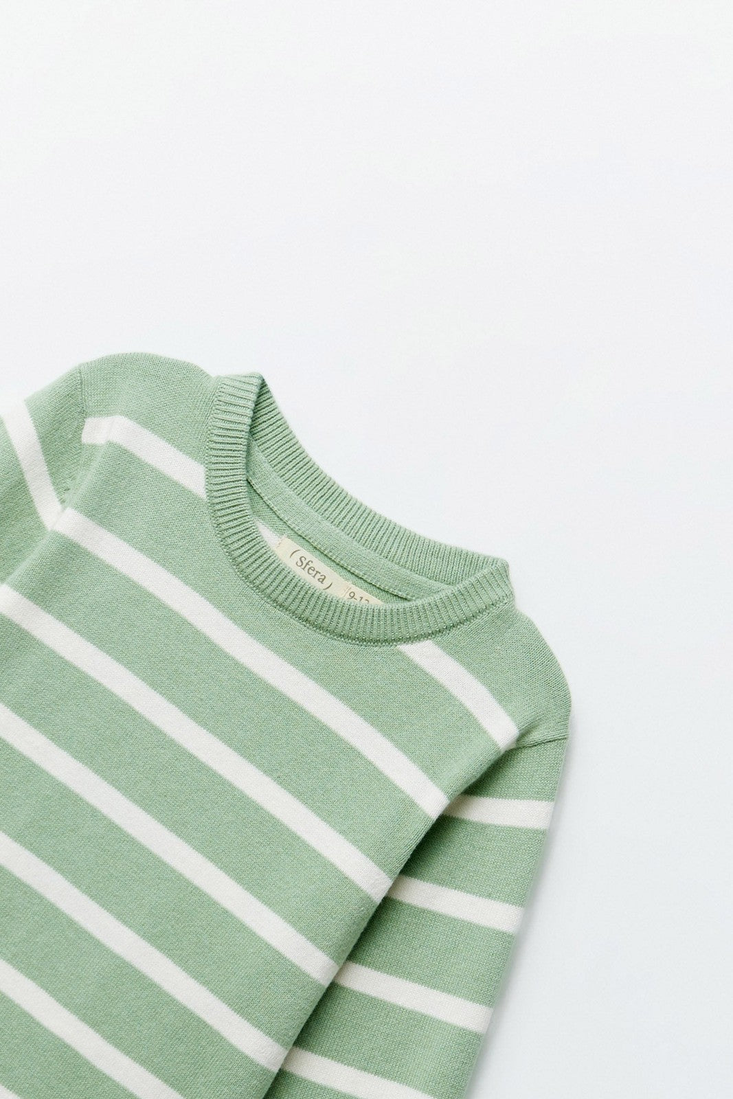 Sfera Stripes basic sweater - Green 3 Shaws Department Stores