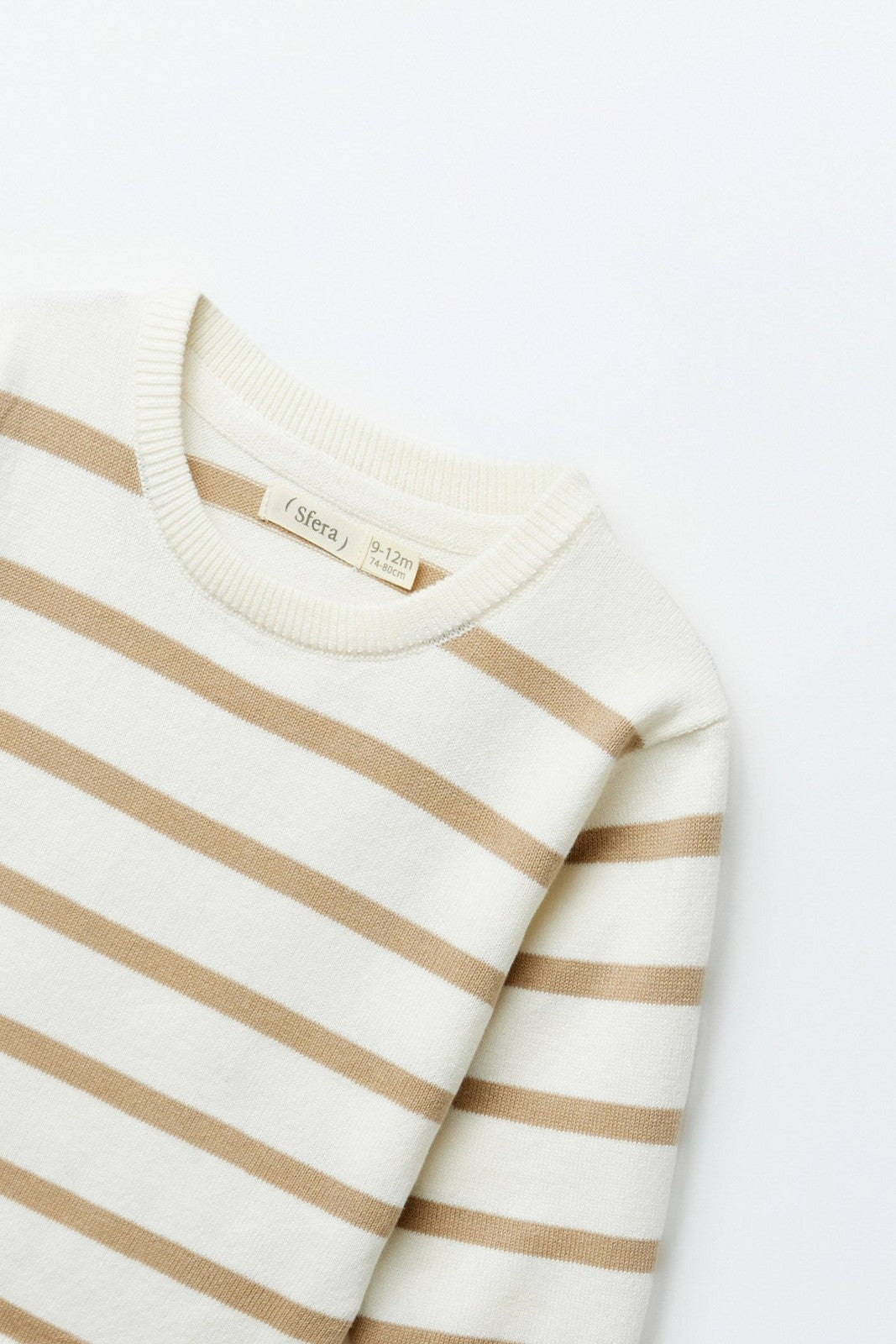 Sfera Stripes basic sweater - Beige 3 Shaws Department Stores