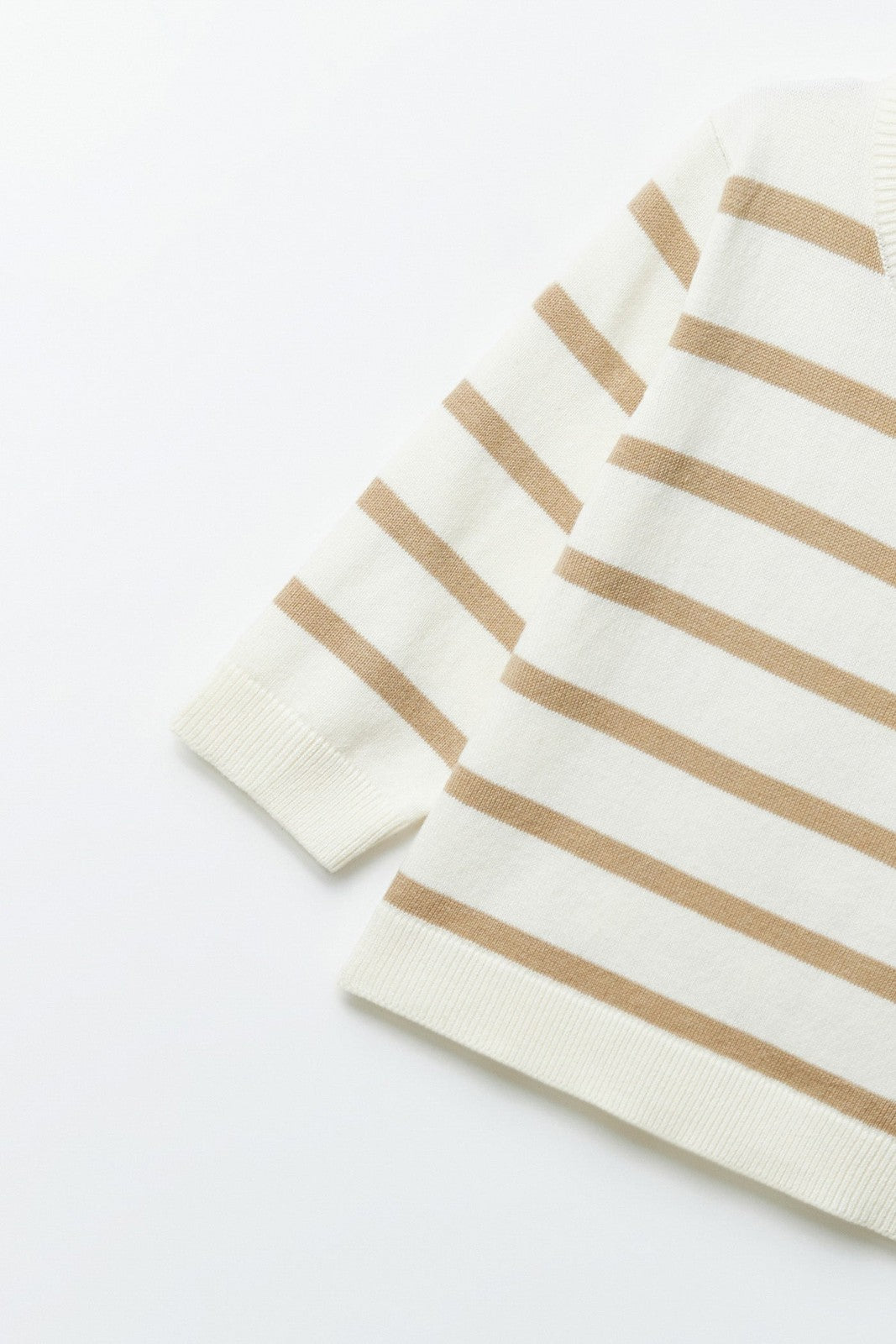Sfera Stripes basic sweater - Beige 4 Shaws Department Stores