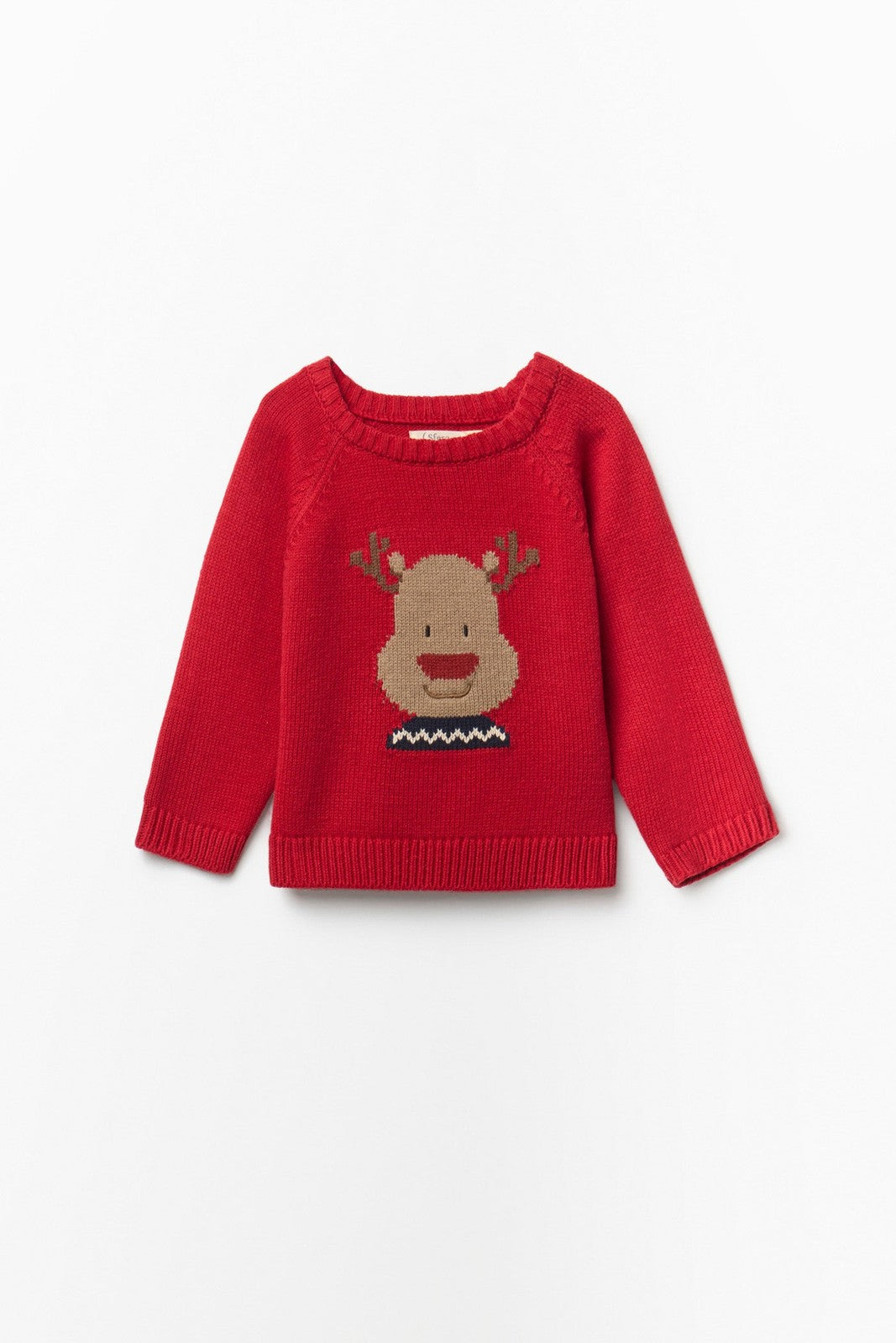 Sfera Reindeer Christmas Sweater - Red 1 Shaws Department Stores