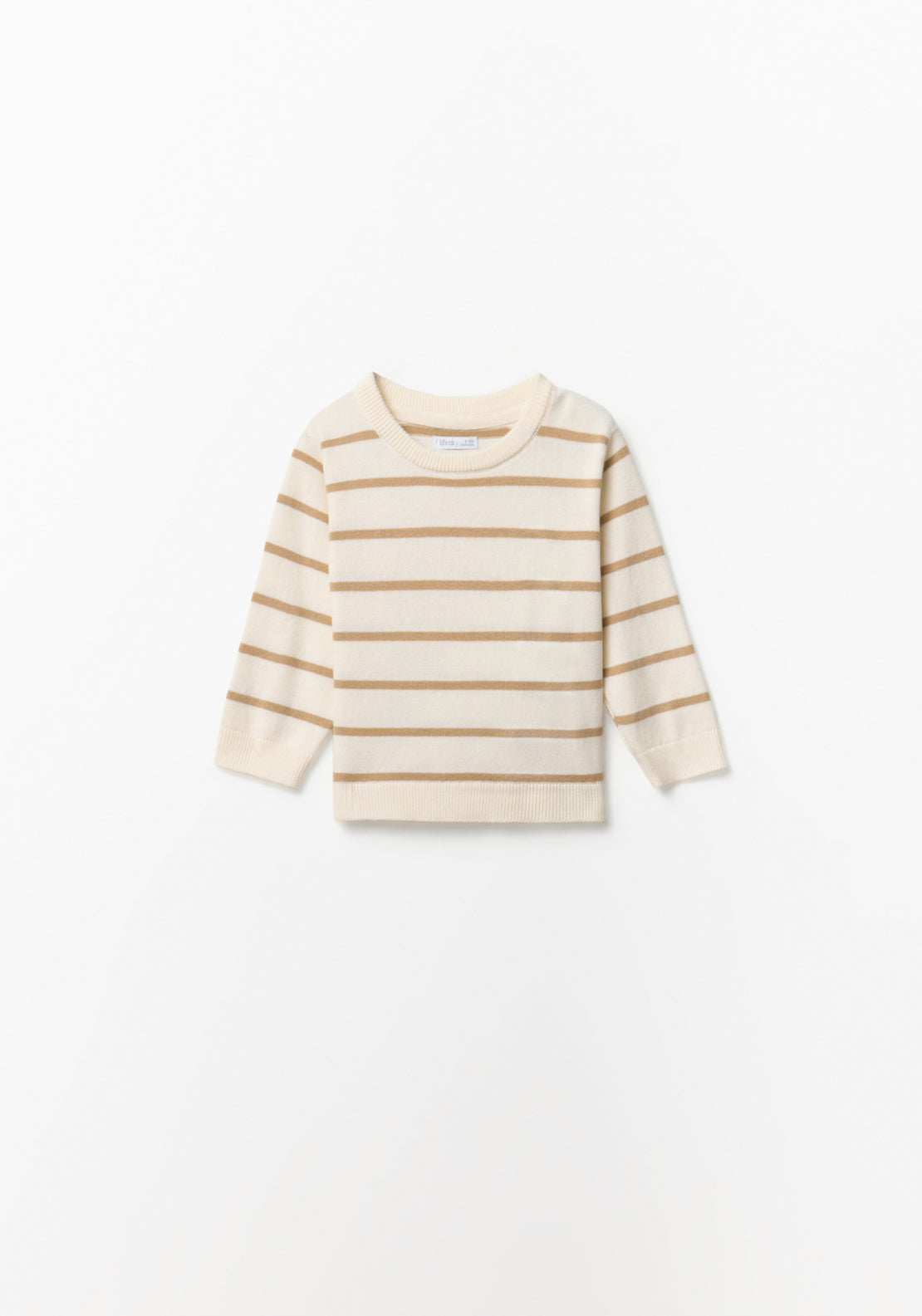 Basic Striped Pullover - Beige