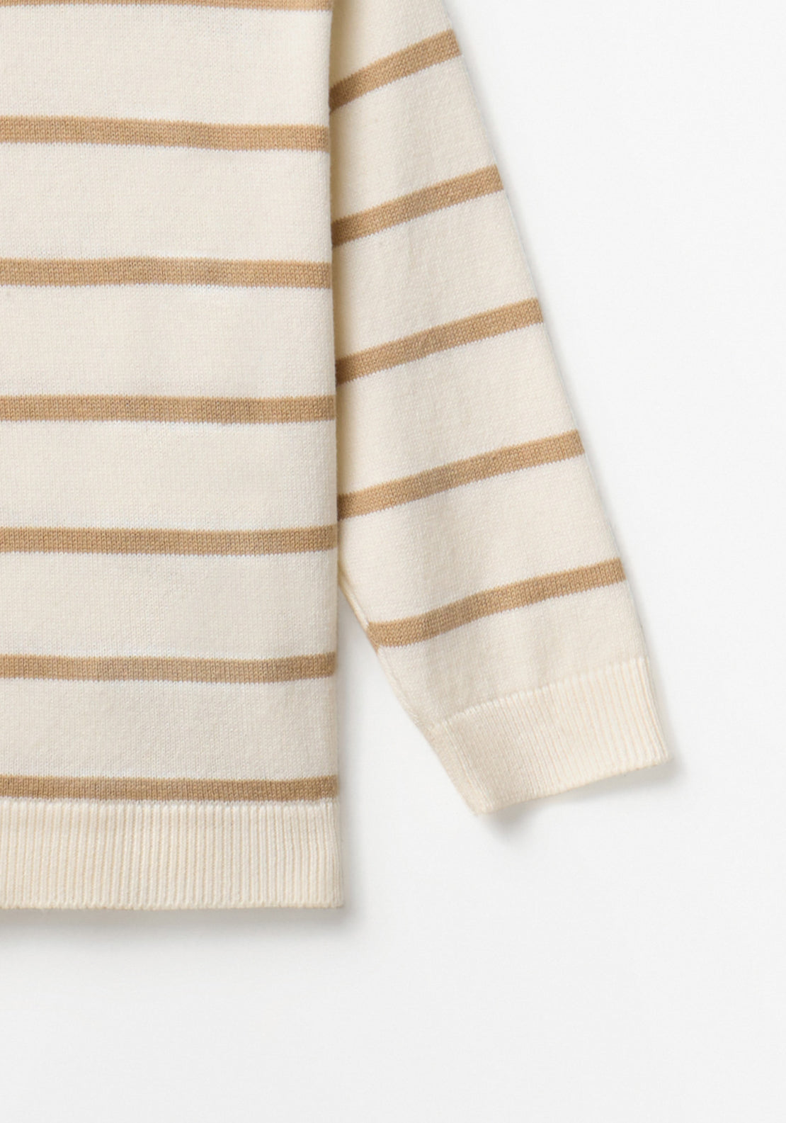 Basic Striped Pullover - Beige