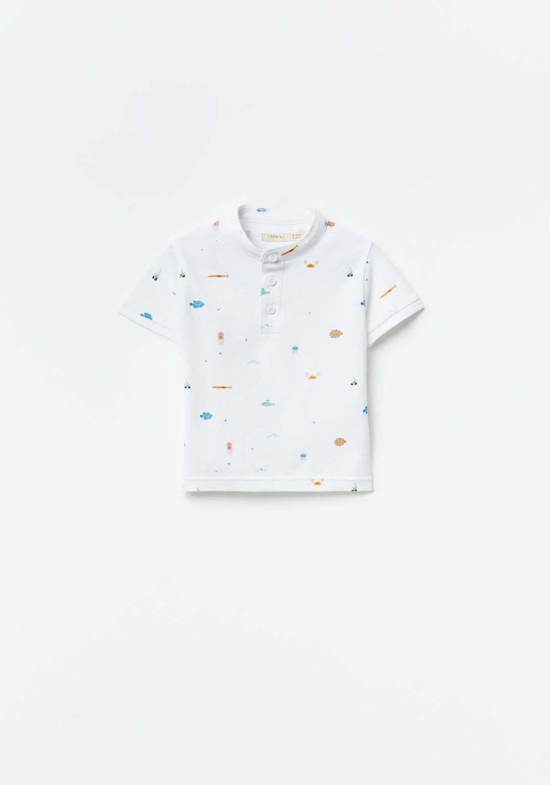 Sfera Printed polo shirt - White 3 Shaws Department Stores