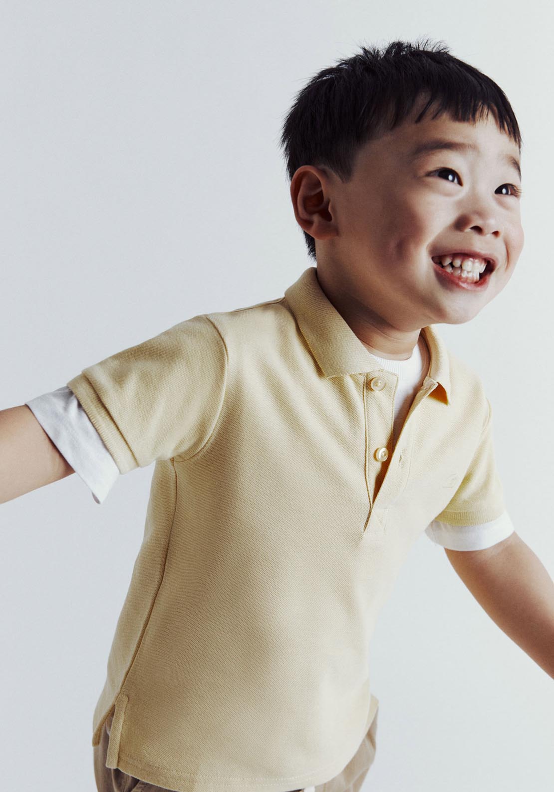 Sfera Plain Short-Sleeved Polo Shirt - Yellow 1 Shaws Department Stores