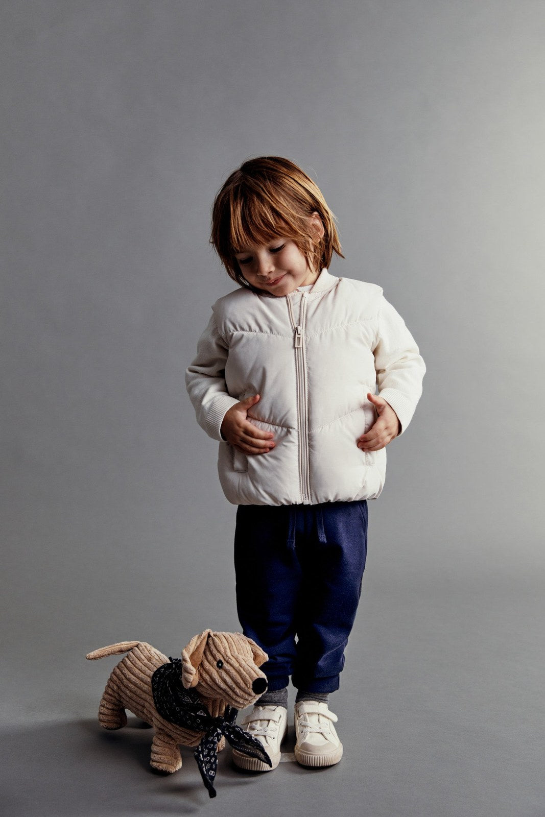 Sfera Plain gilet - Ecru 1 Shaws Department Stores