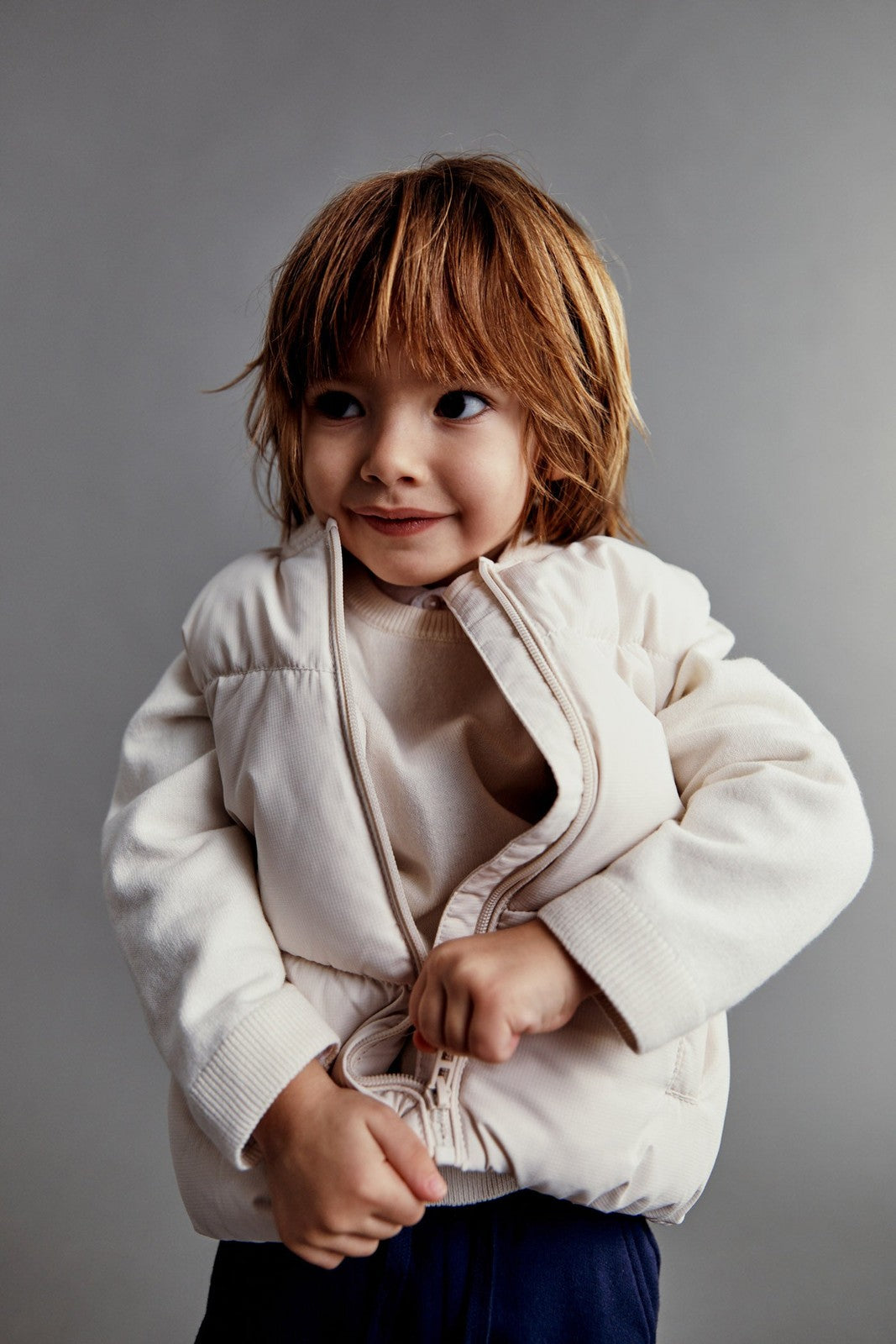 Sfera Plain gilet - Ecru 2 Shaws Department Stores