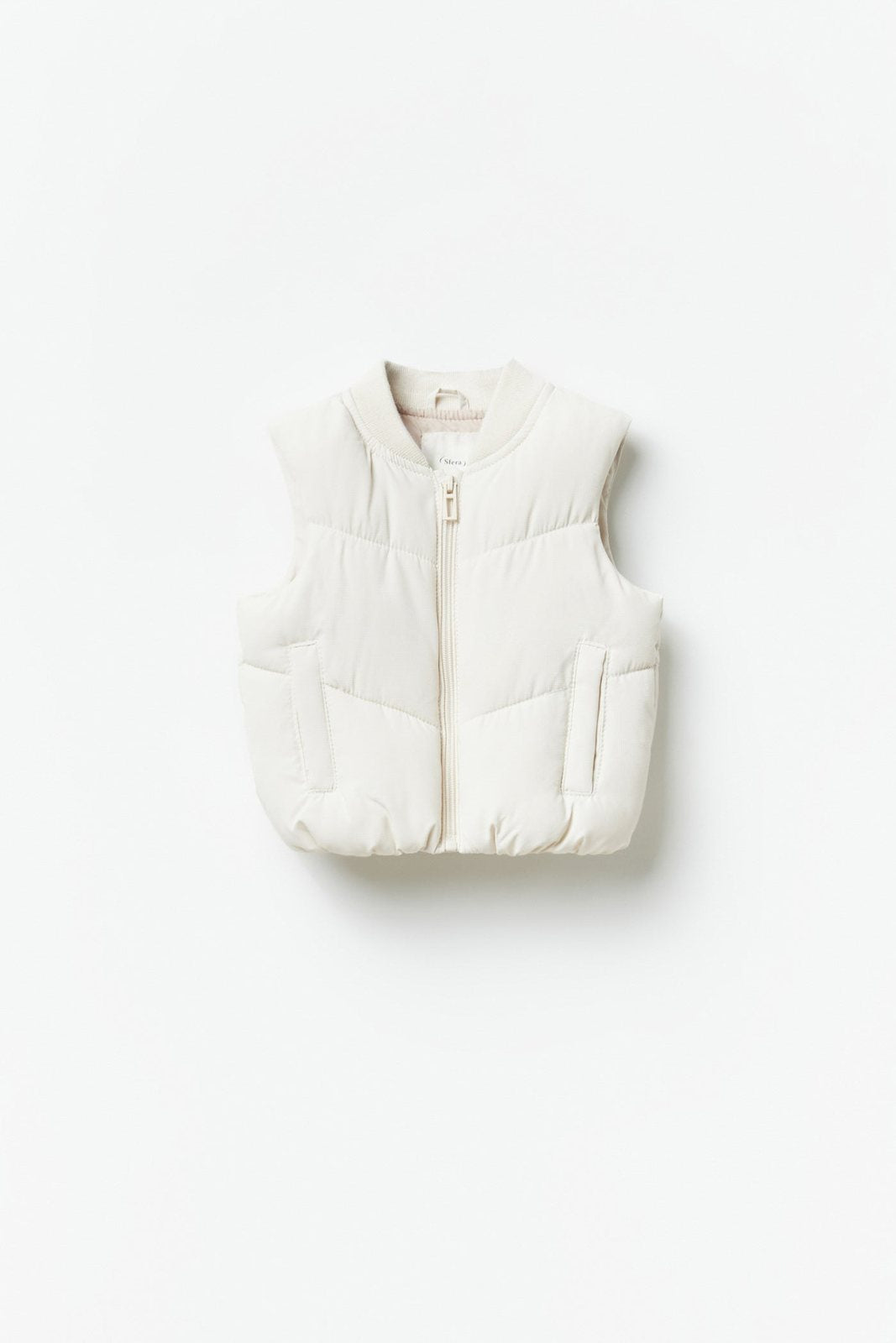 Sfera Plain gilet - Ecru 6 Shaws Department Stores