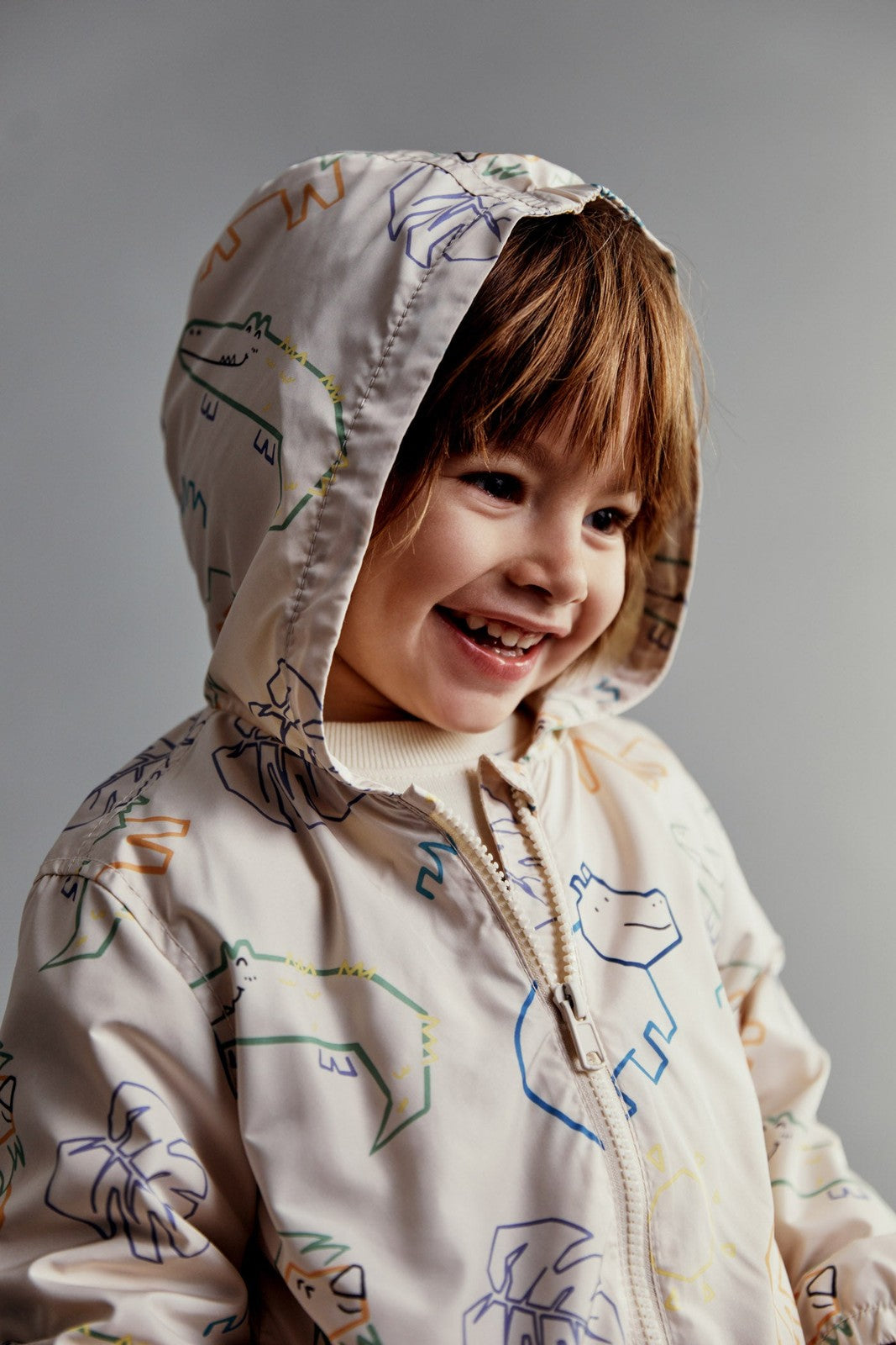 Sfera Printed anorak with hood - White 2 Shaws Department Stores