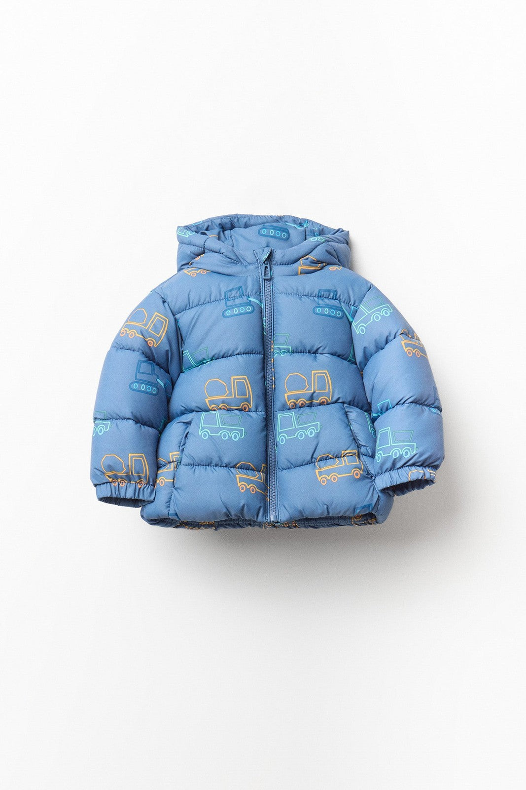 Printed Puffer Jacket - Blue