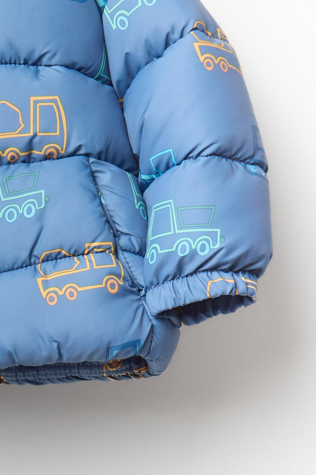 Printed Puffer Jacket - Blue