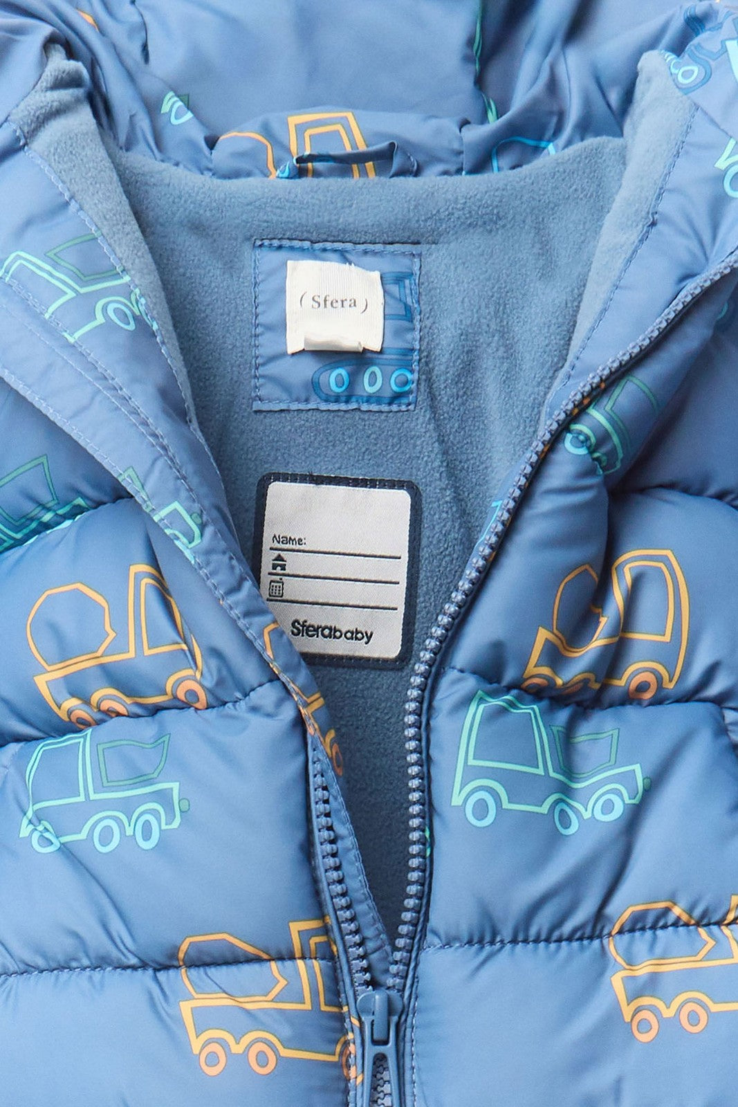Printed Puffer Jacket - Blue