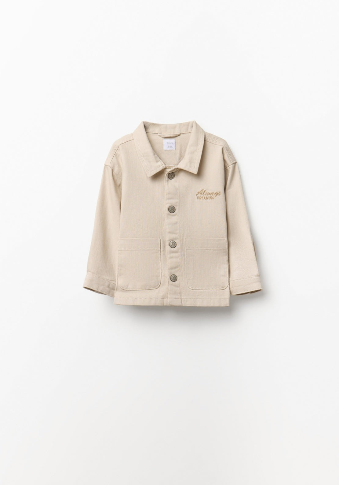 Cotton Twill Overshirt - Cream